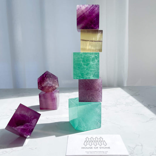 Natural Rainbow Fluorite Cube/Green Fluorite Cube/Purple Fluorite Square/Yellow Fluorite Cube/Crystal Cube Home decor/AAA