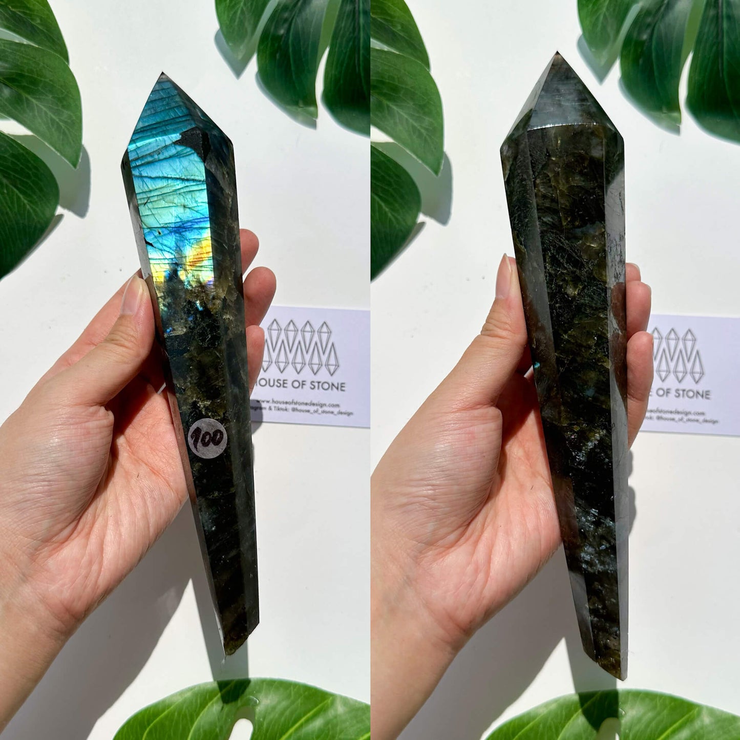 Natural Labradorite Wand/Rainbow Labradorite Crystal Point Wand/Labradorite Crystal Handle/Labradorite Stem/Wedding Bouquet Handle/Chakra Healing/AAA
