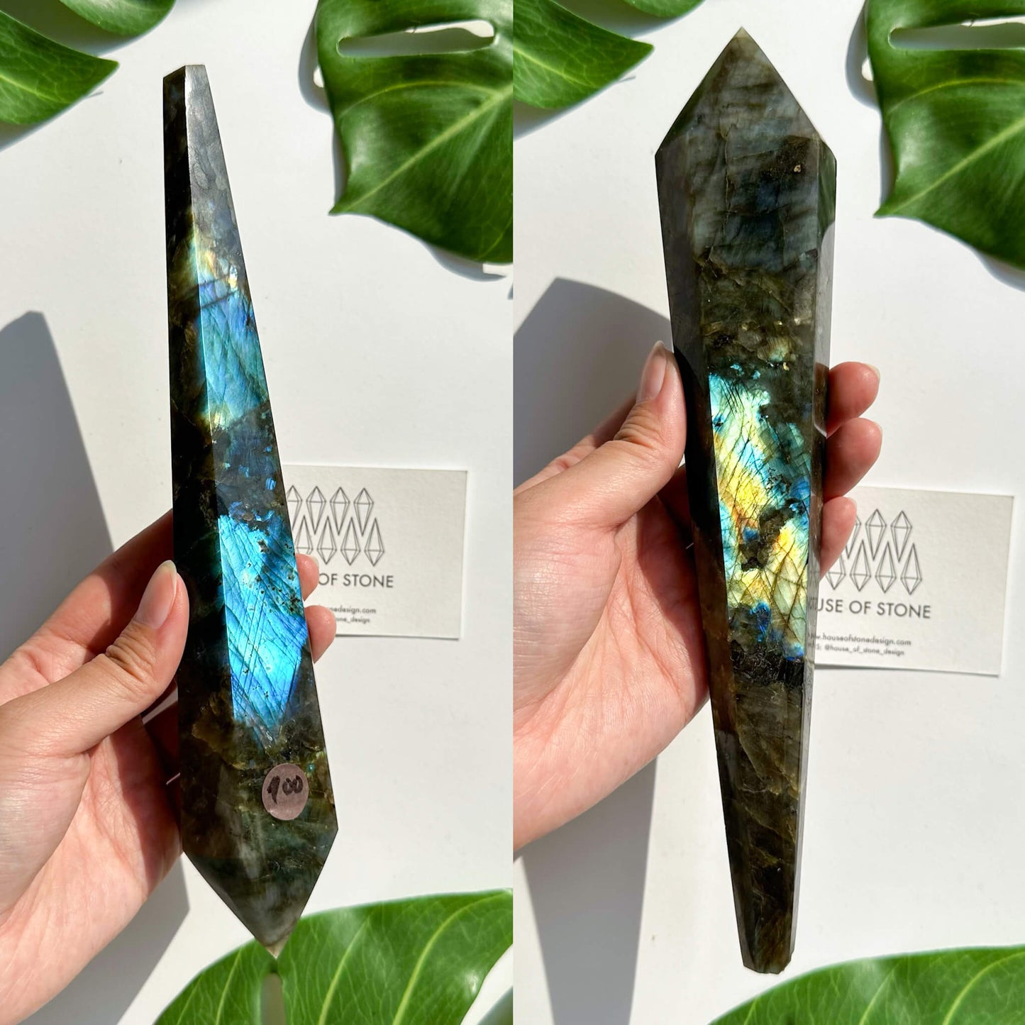 Natural Labradorite Wand/Rainbow Labradorite Crystal Point Wand/Labradorite Crystal Handle/Labradorite Stem/Wedding Bouquet Handle/Chakra Healing/AAA