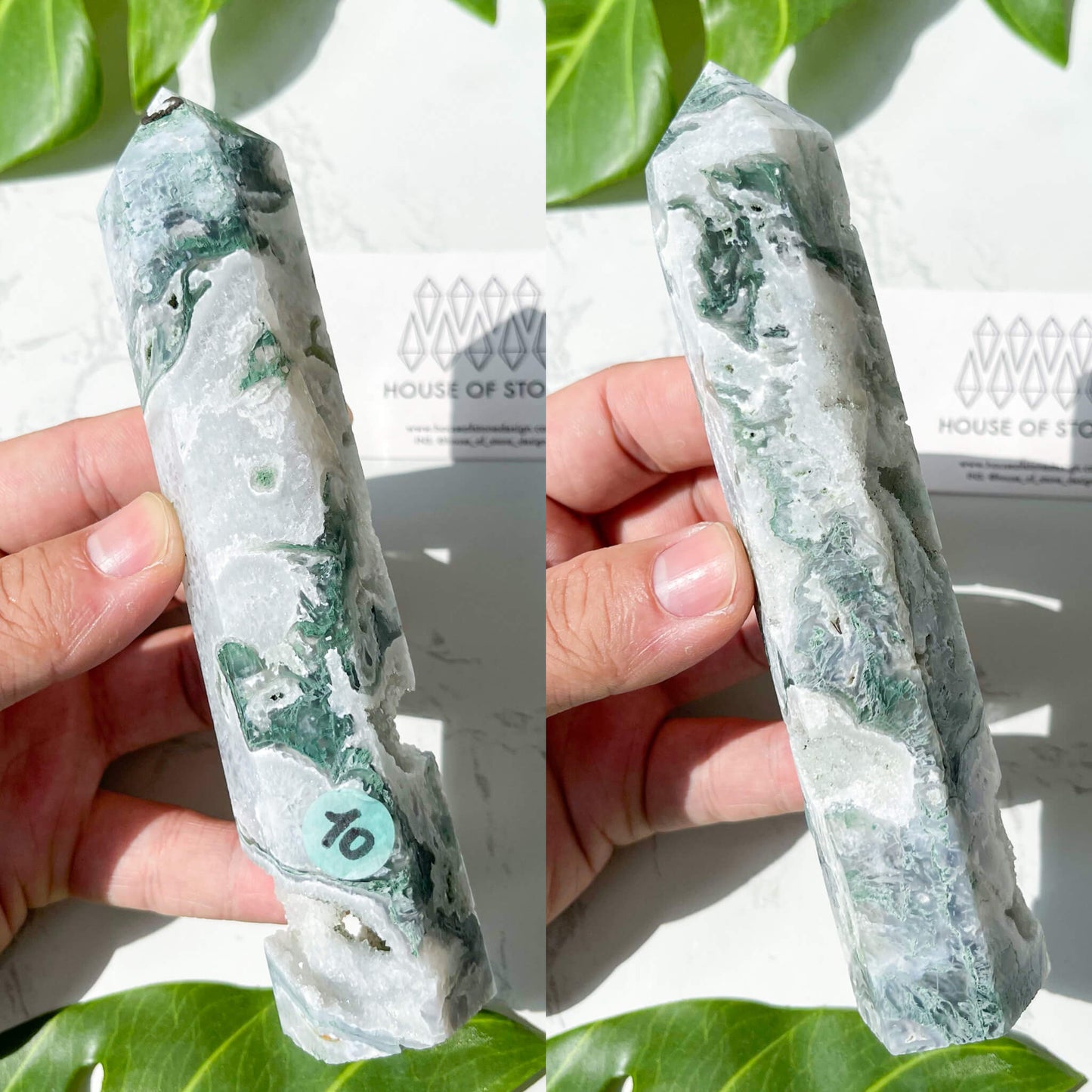 Large Natural Druzy Moss Agate Point Tower/Rare Moss Agate Geode Obelisk/Druzy Quartz Moss Agate Tower/Heart Chakra Healing/AAA