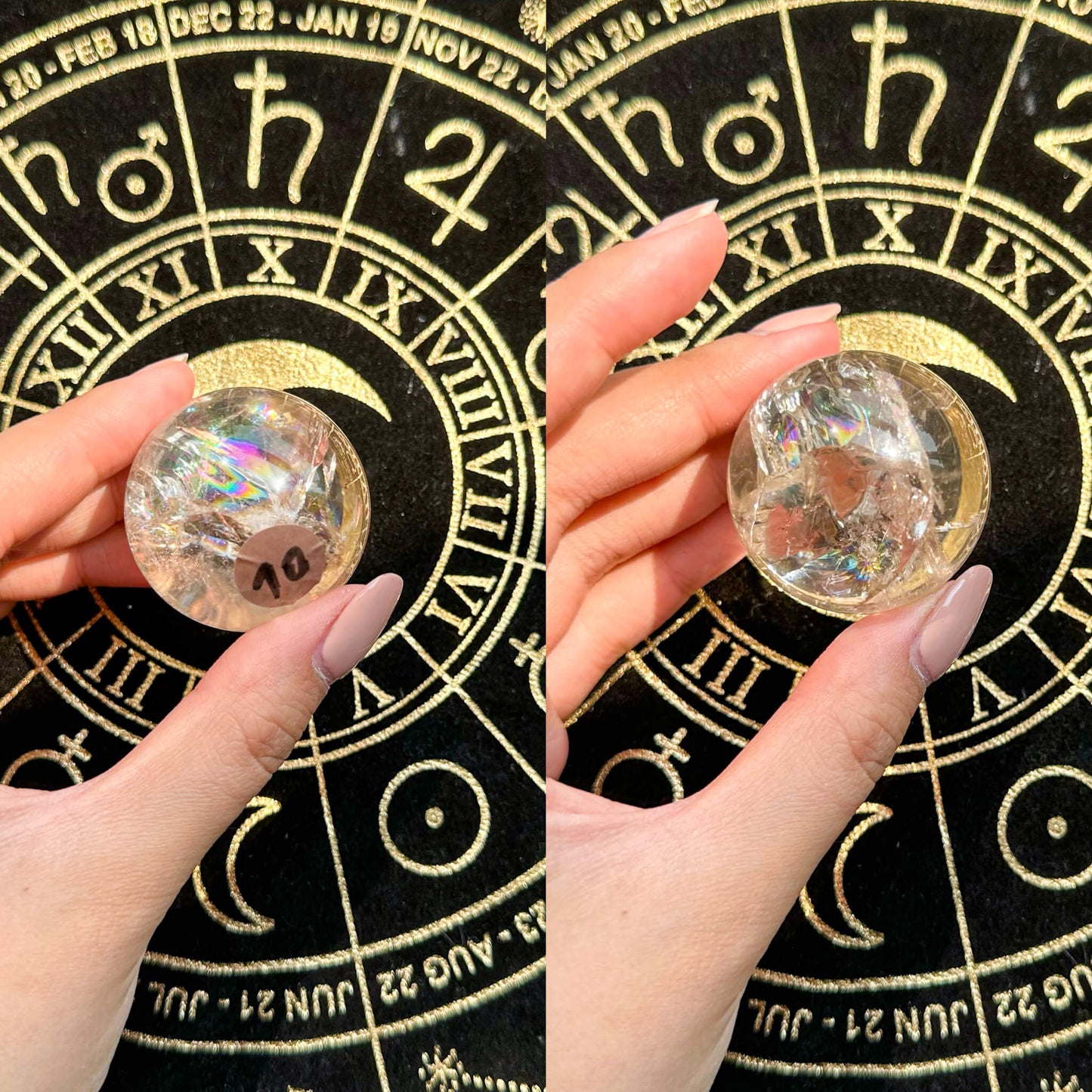 Natural Rainbow Clear Quartz Sphere/Small Clear Quartz Sphere/Crystal Sphere/Chakra Healing/AAA
