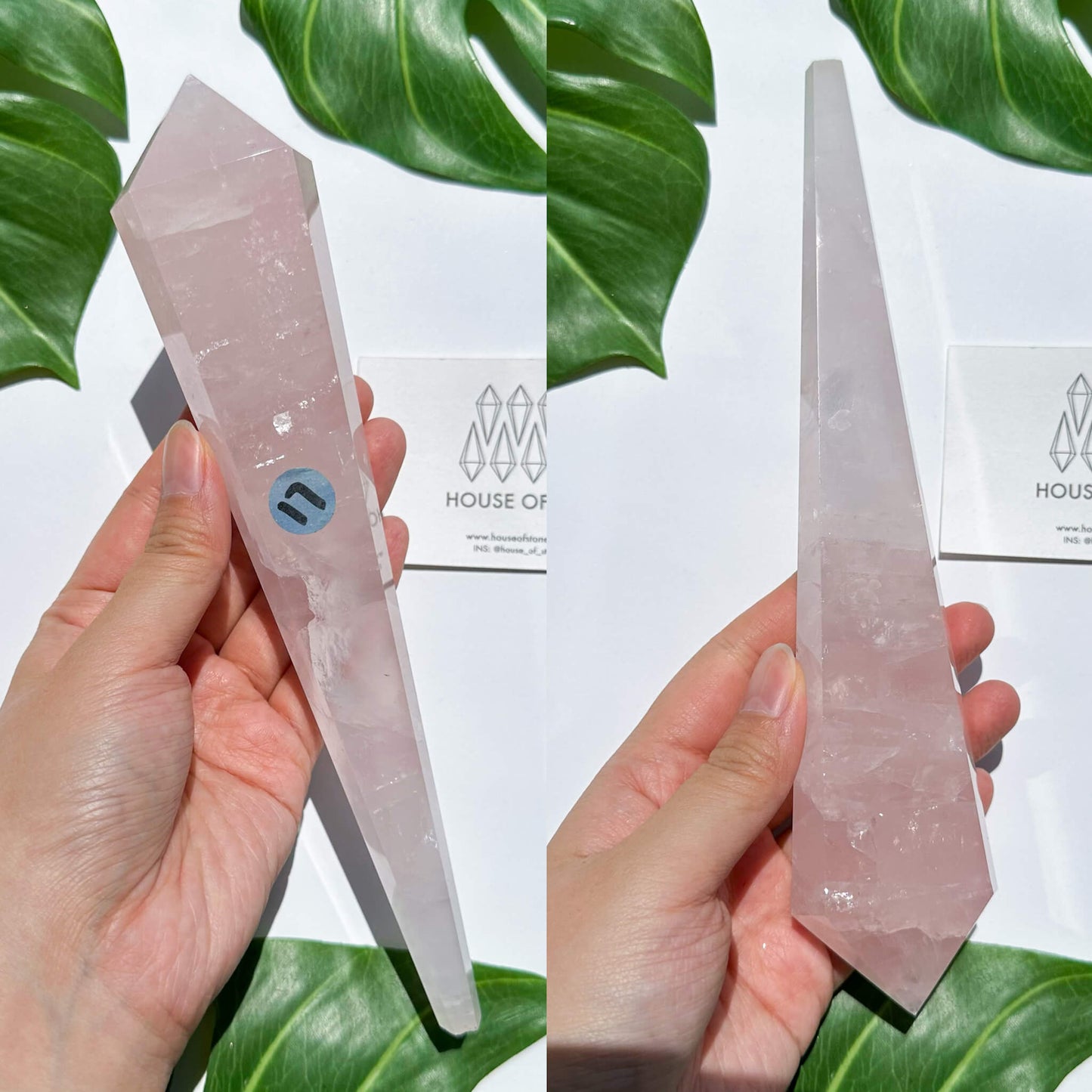 Natural Rose Quartz Wand/Rose Quartz Crystal Point Wand/Rose Quartz Crystal Handle/Rose Quartz Stem/Wedding Bouquet Handle/Heart Chakra Healing/AAA