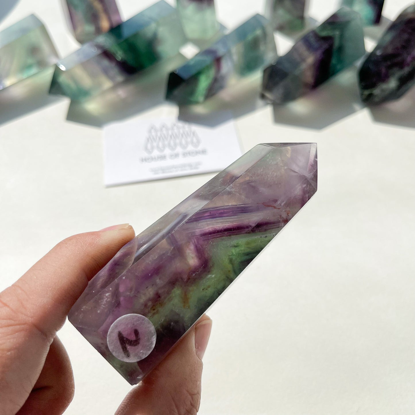 Rainbow Fluorite Crystal Point Tower/High Quality Rainbow Fluorite Tower/Natural Green Fluorite Obelisk