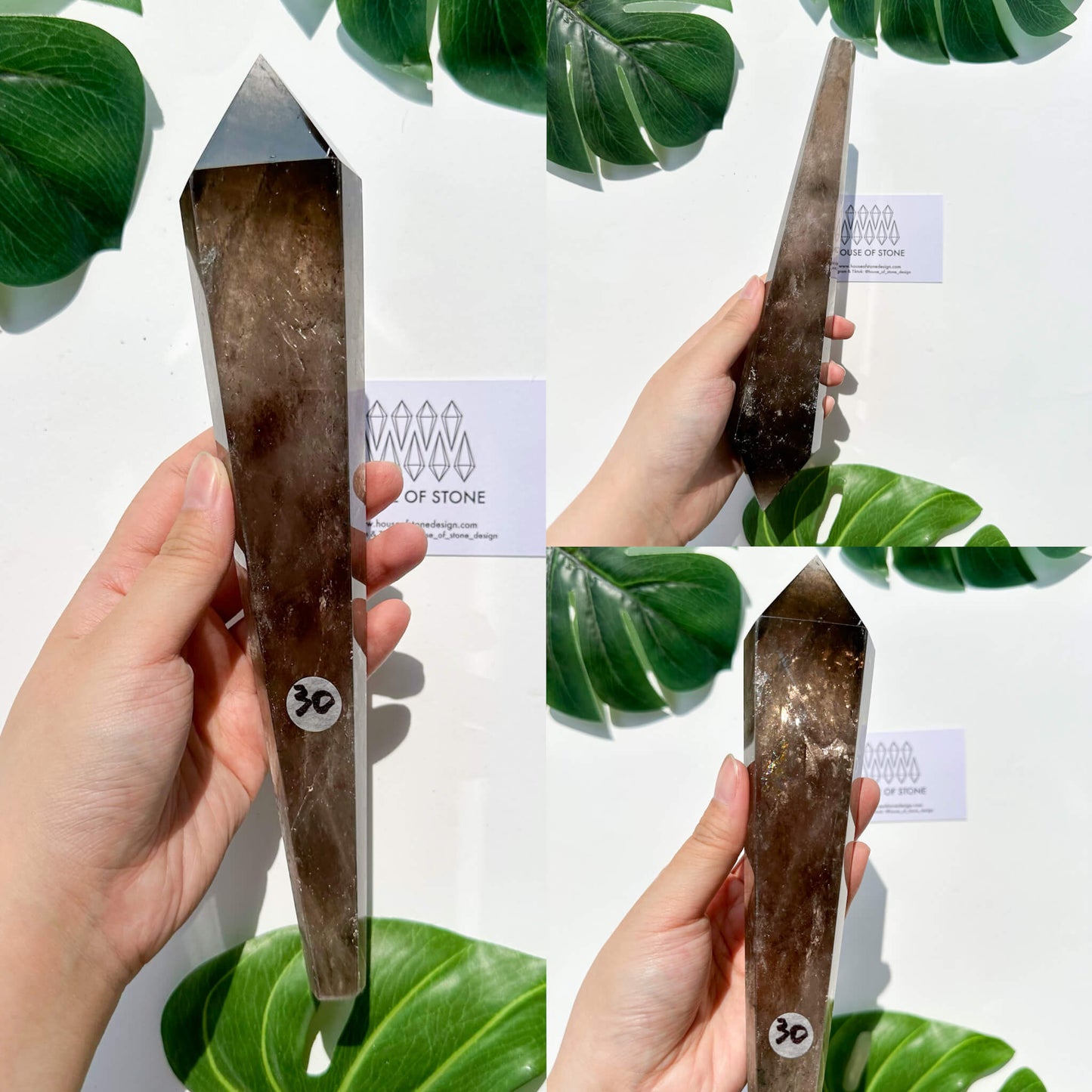 Natural Smoky Quartz Wand/Smoky Quartz Crystal Point Wand/Smoky Quartz Wand/Smoky Quartz Stem/Crystal Handle/Wedding Bouquet Handle/Root Chakra Healing/AAA