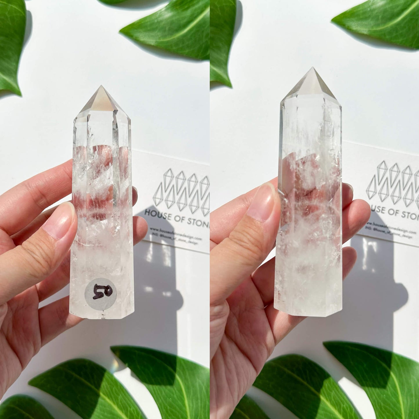 Natural Clear Quartz Point Tower/Clear Quartz Rainbow Crystal Tower/Clear Quartz Obelisk/Crown Chakra Healing/Meditation Tool/AAA