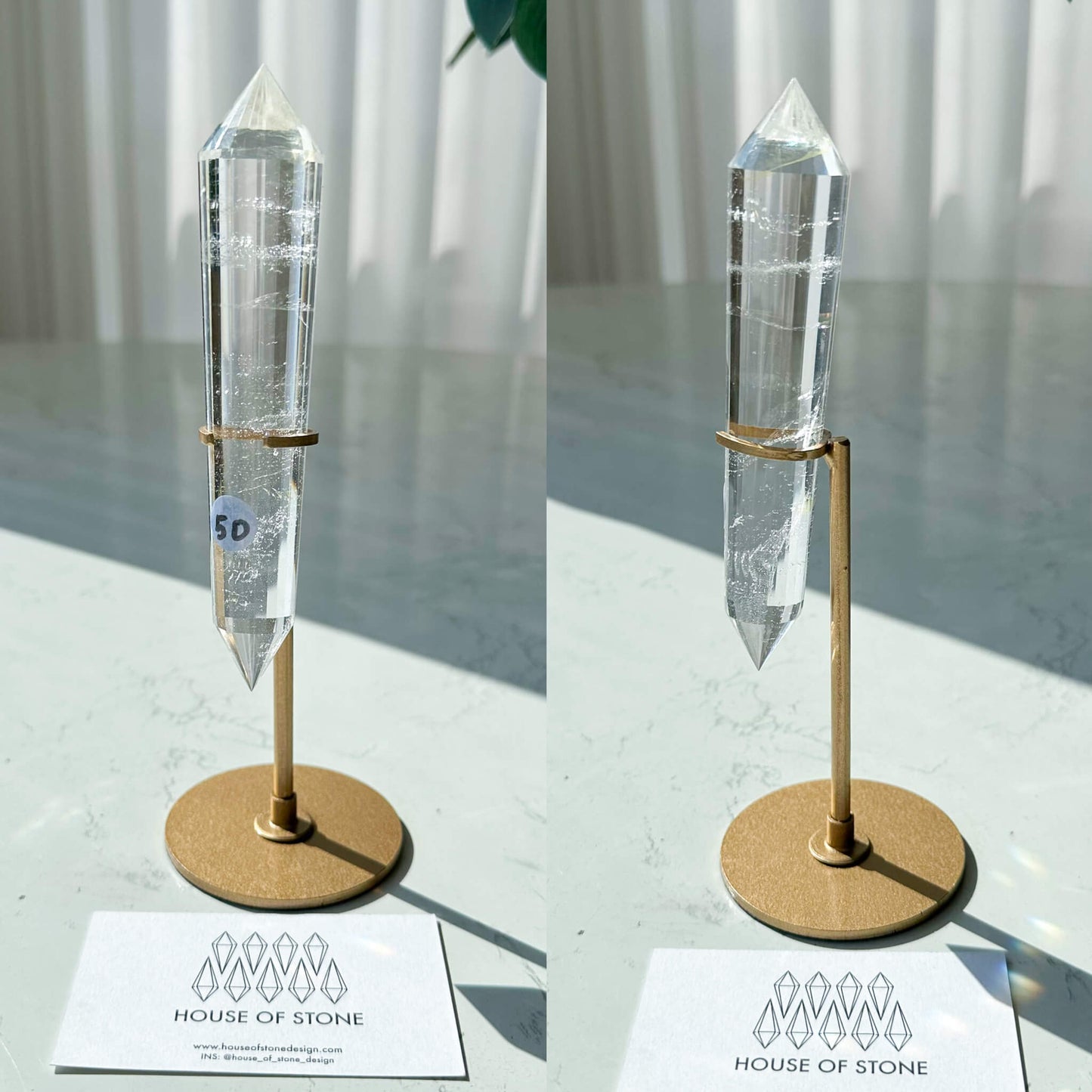 Natural Clear Quartz Vogel Crystal Double Point Wand/High Quality Clear Quartz Crystal Point Wand/Hand Carved Clear Quartz 24-sided Points