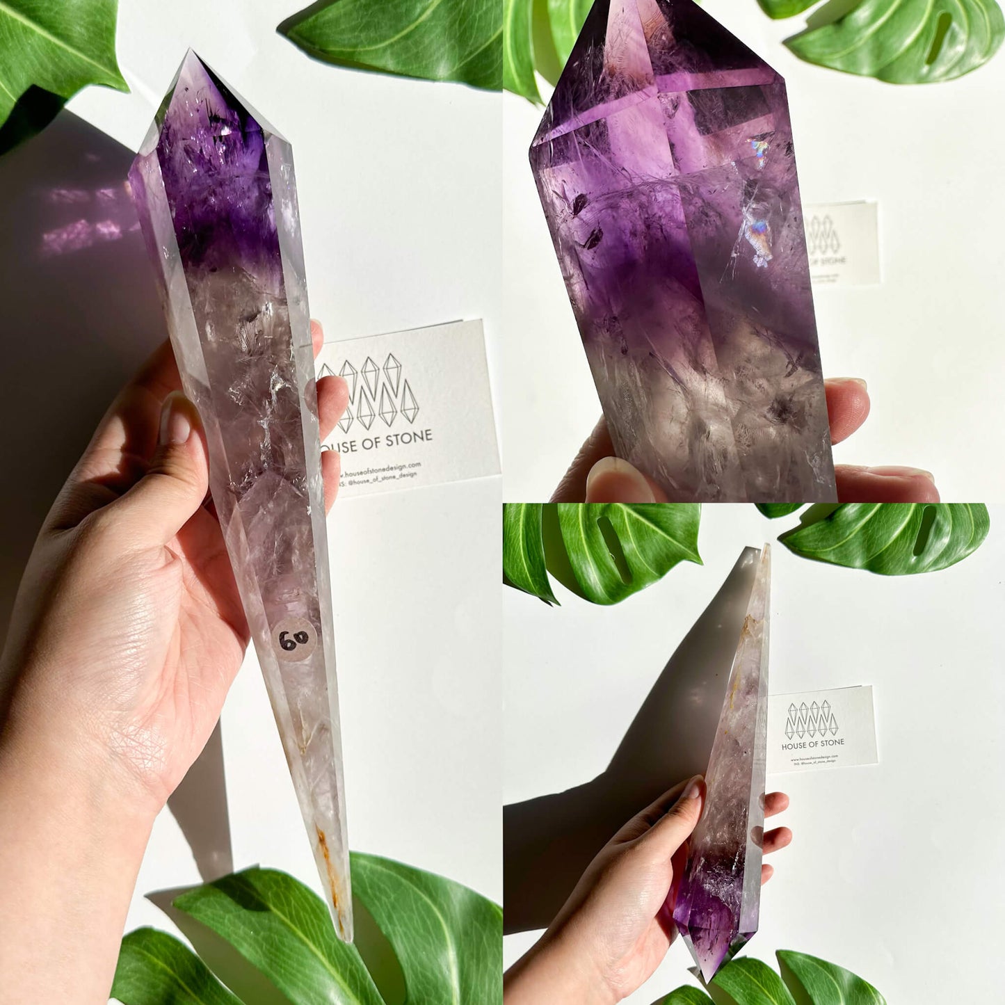 Amethyst Wand/Natural Amethyst Point Wand/High Quality Amethyst Rainbow Crystal Point Wand/Amethyst Handle/Amethyst Stem/Meditation Tool/AAA