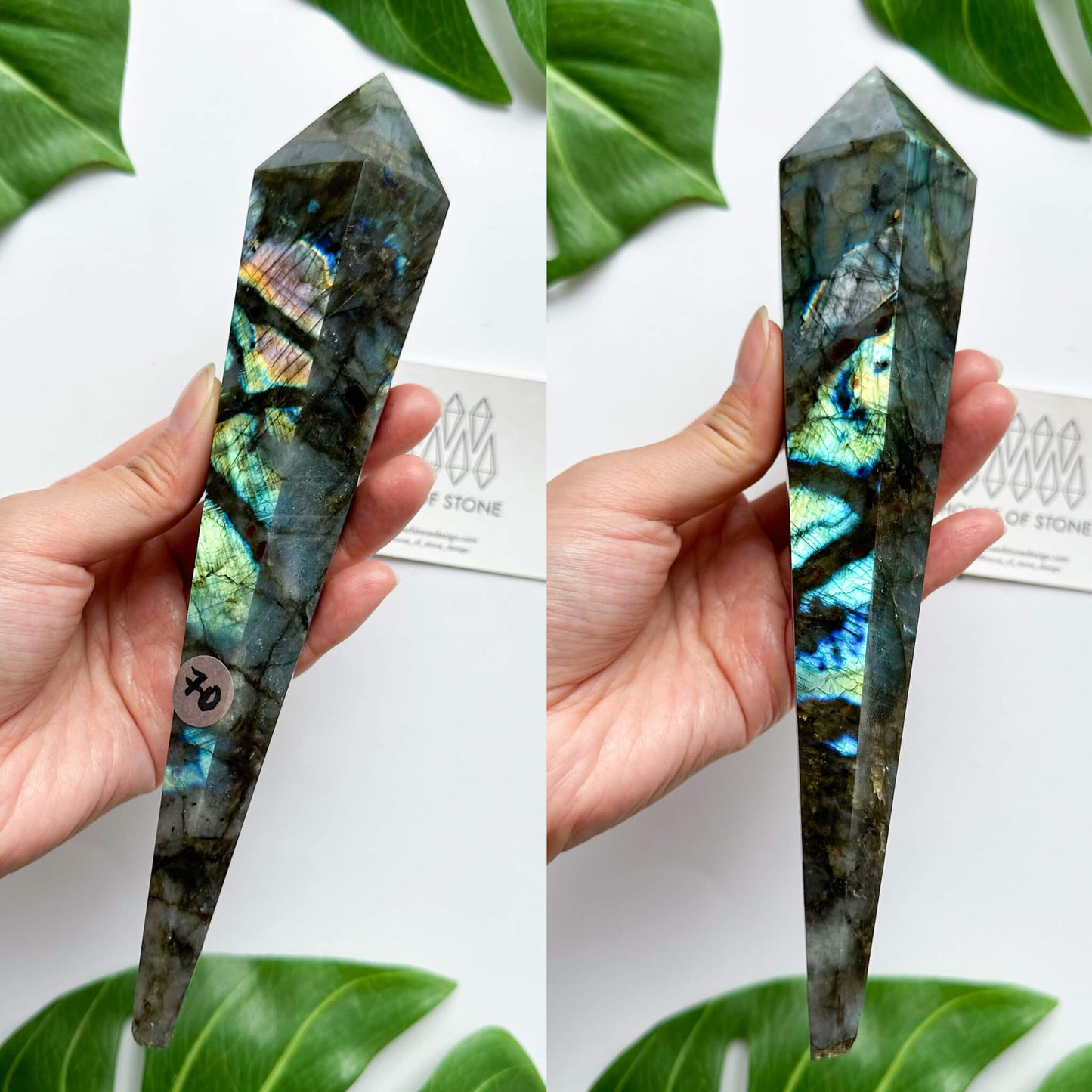 Natural Labradorite Wand/Rainbow Labradorite Crystal Point Wand/Labradorite Crystal Handle/Labradorite Stem/Wedding Bouquet Handle/Chakra Healing/AAA