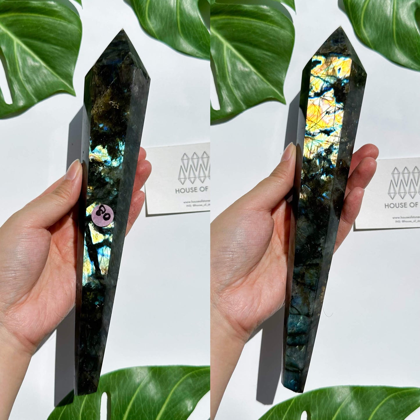 Natural Labradorite Wand/Rainbow Labradorite Crystal Point Wand/Labradorite Crystal Handle/Labradorite Stem/Wedding Bouquet Handle/Chakra Healing/AAA