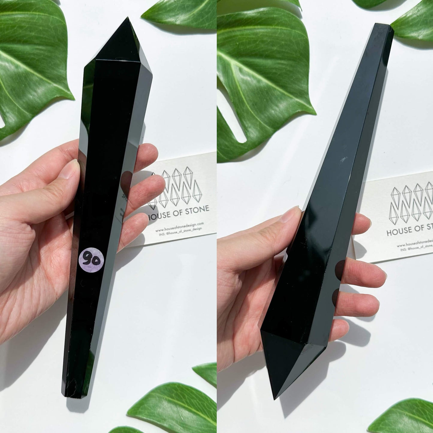 Natural Black Obsidian Wand/High Quality Black Obsidian Point Wand/Crystal Gemstone Obsidian Wand Handle/Obsidian Stem/Root Chakra Healing/AAA