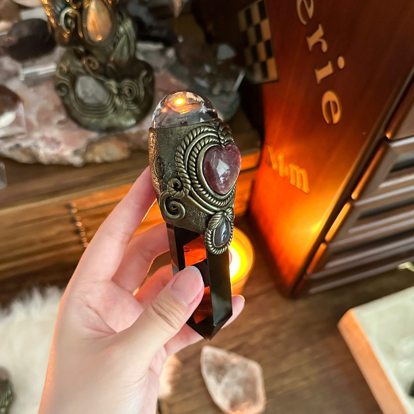 Handmade Natural Smoky Quartz Pendant Necklace/Magic Clear Quartz Protection Pendant/Talisman Amulet Jewelry/Chakra/Altar Tool