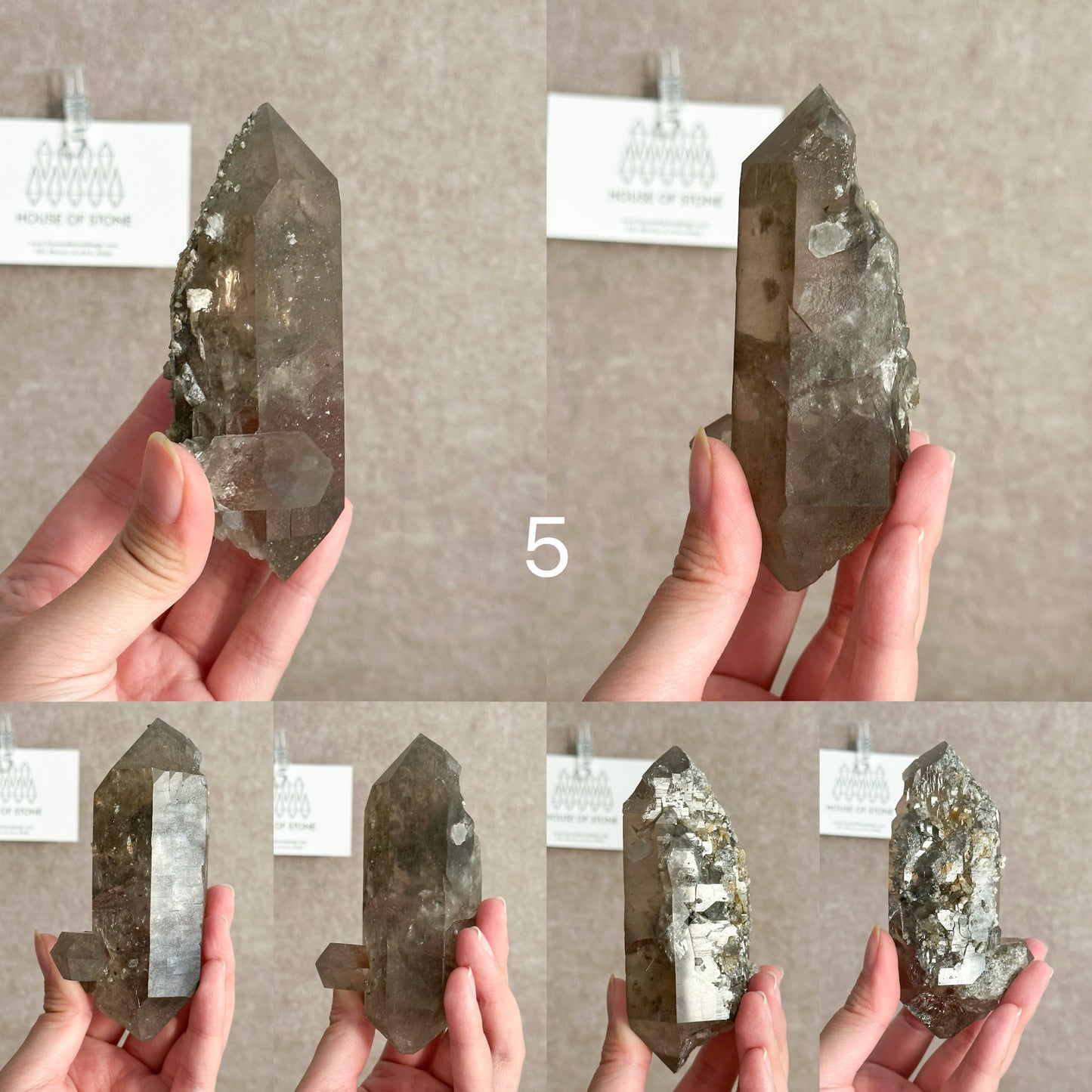 Alpine Mineral Smoky Quartz Point Specimen/Swiss Tower Apls/Double Terminated Quartz Points5