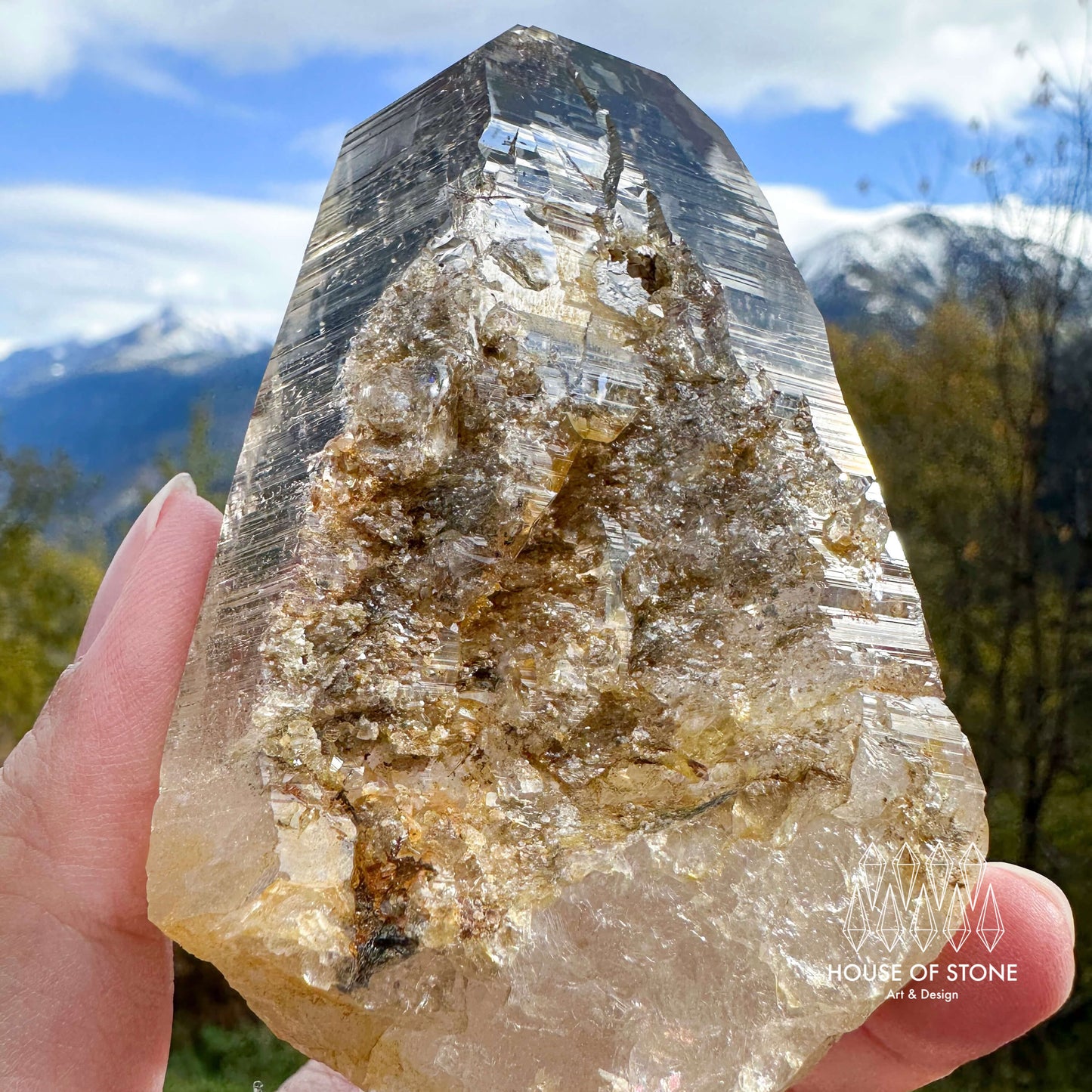 Swiss Tessin Smoky Quartz Point Specimen/Switzerland Ticino Tower/Alpine Mineral/Apls Double Terminated Quartz/Smoky Quartz Cluster