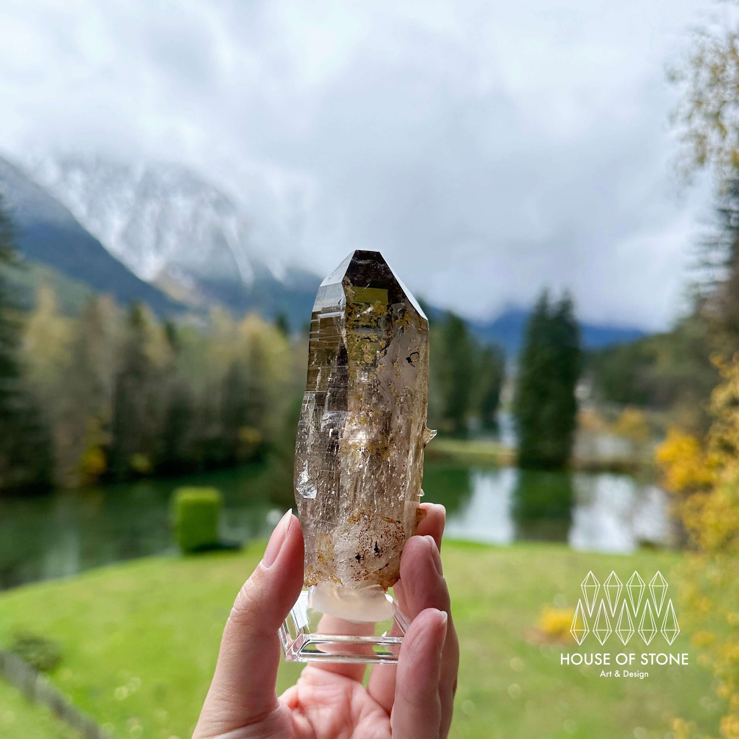 Swiss Tessin Smoky Quartz Point Specimen/Switzerland Ticino Tower/Alpine Mineral/Apls Double Terminated Quartz/Smoky Quartz Cluster2