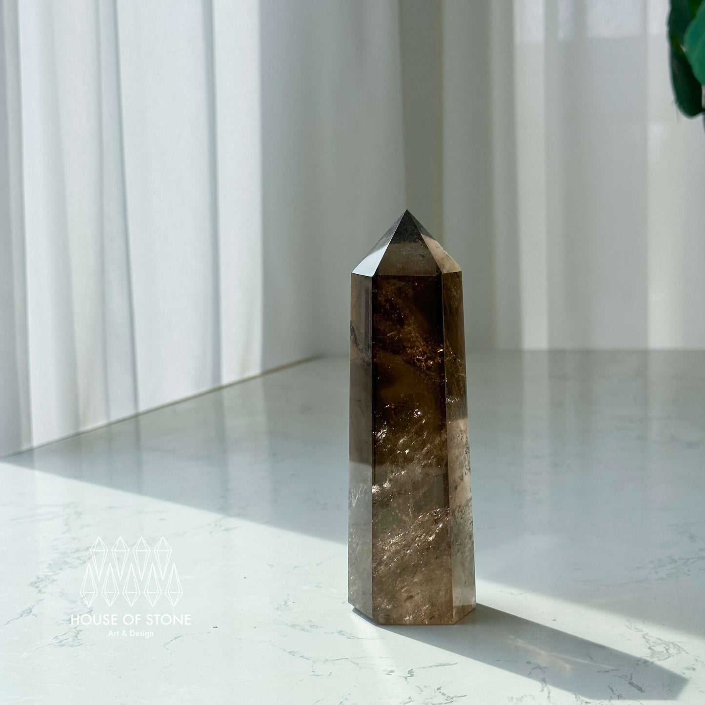 Natural Large Smoky Quartz Tower/L High Quality Smoky Quartz Point Tower/Smoky Quartz Point Obelisk/Root Chakra/Altar Tools