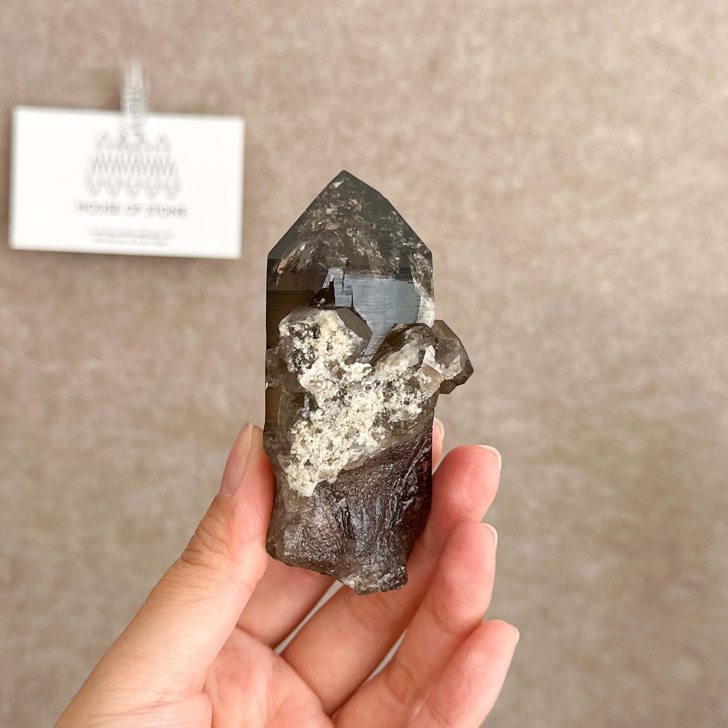 Alpine Mineral Smoky Quartz Point Specimen/Swiss Tower Apls/Double Terminated Quartz Points with Chlorite