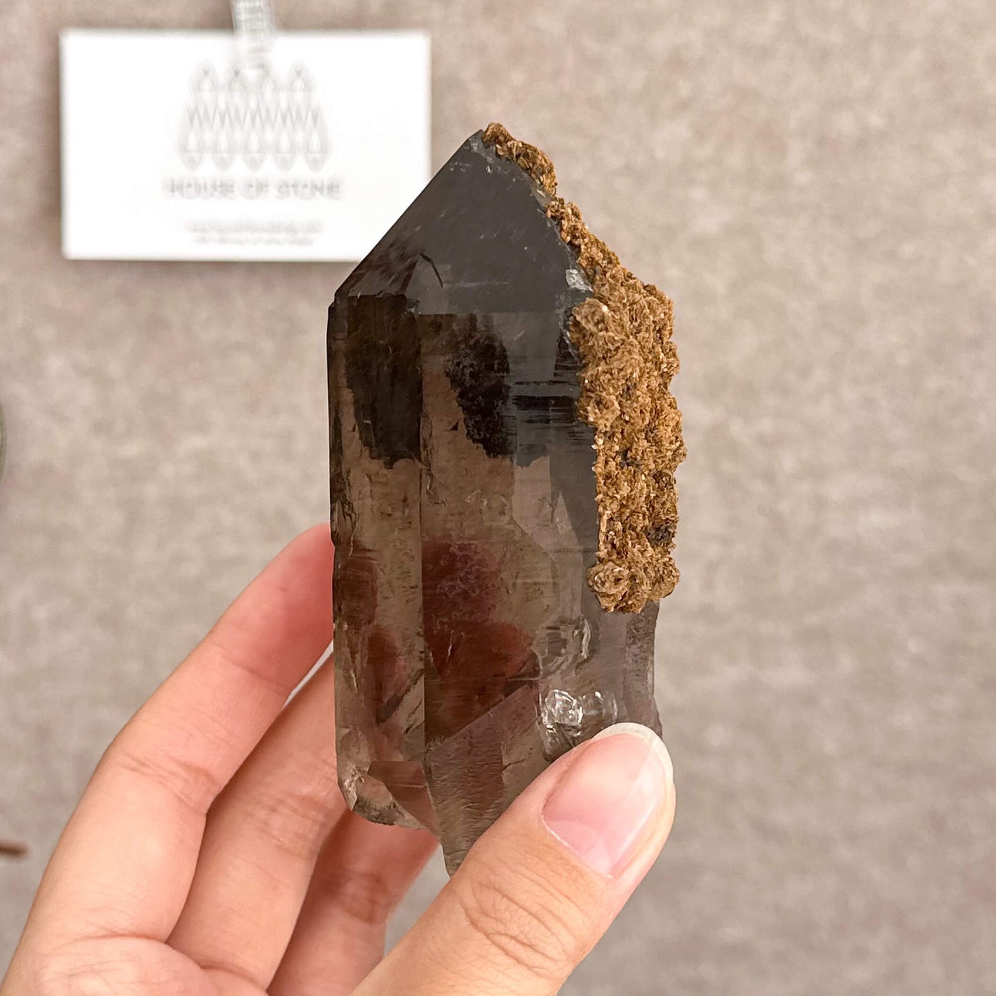 Alpine Mineral Smoky Quartz Point Specimen/Swiss Tower Apls/Double Terminated Quartz Points with Limonite