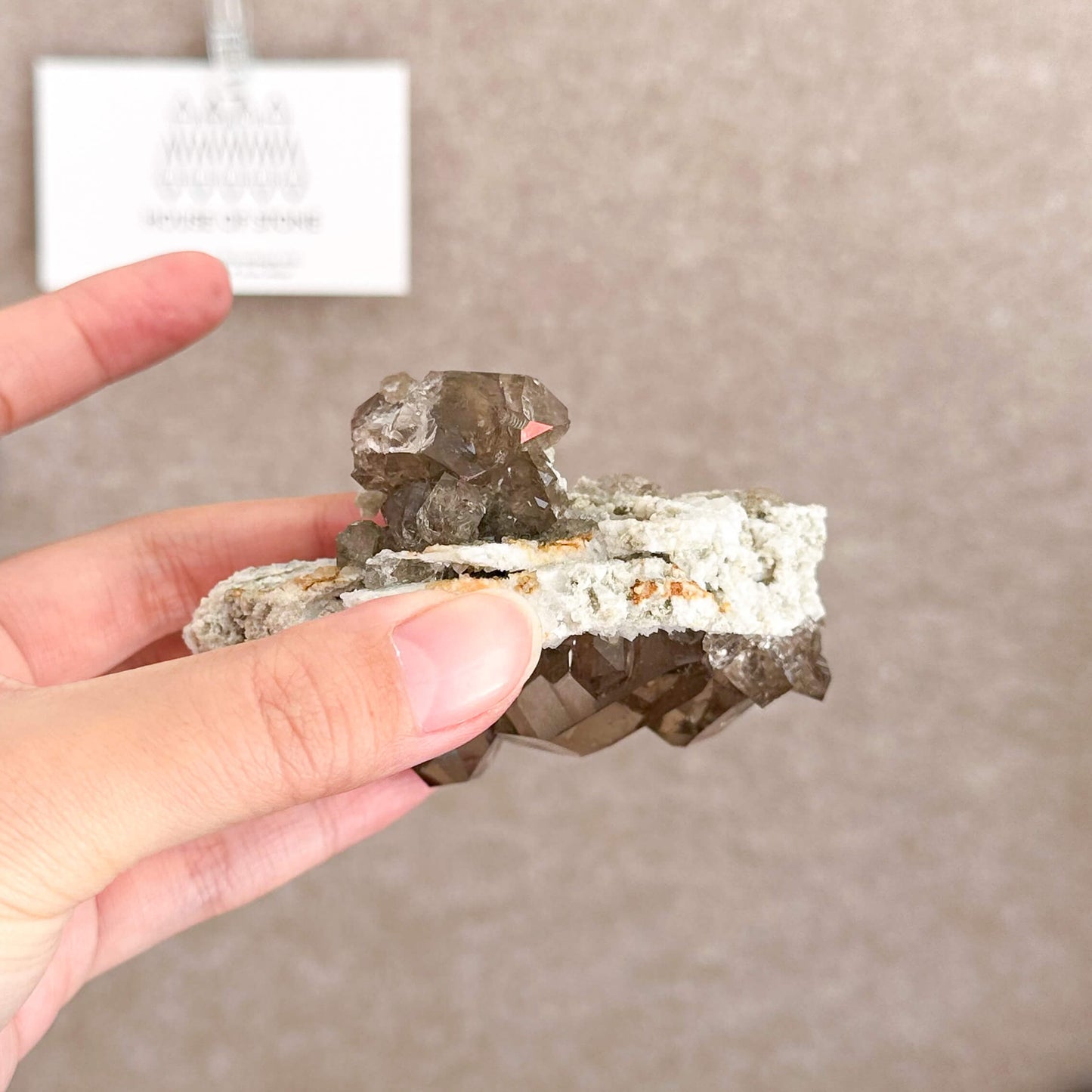 Swiss Smoky Quartz Cluster with Matrix Specimen/Switzerland Smoky Quartz Cluster Apls Specimen/Alpine Mineral/Crystal Cluster with Matrix2