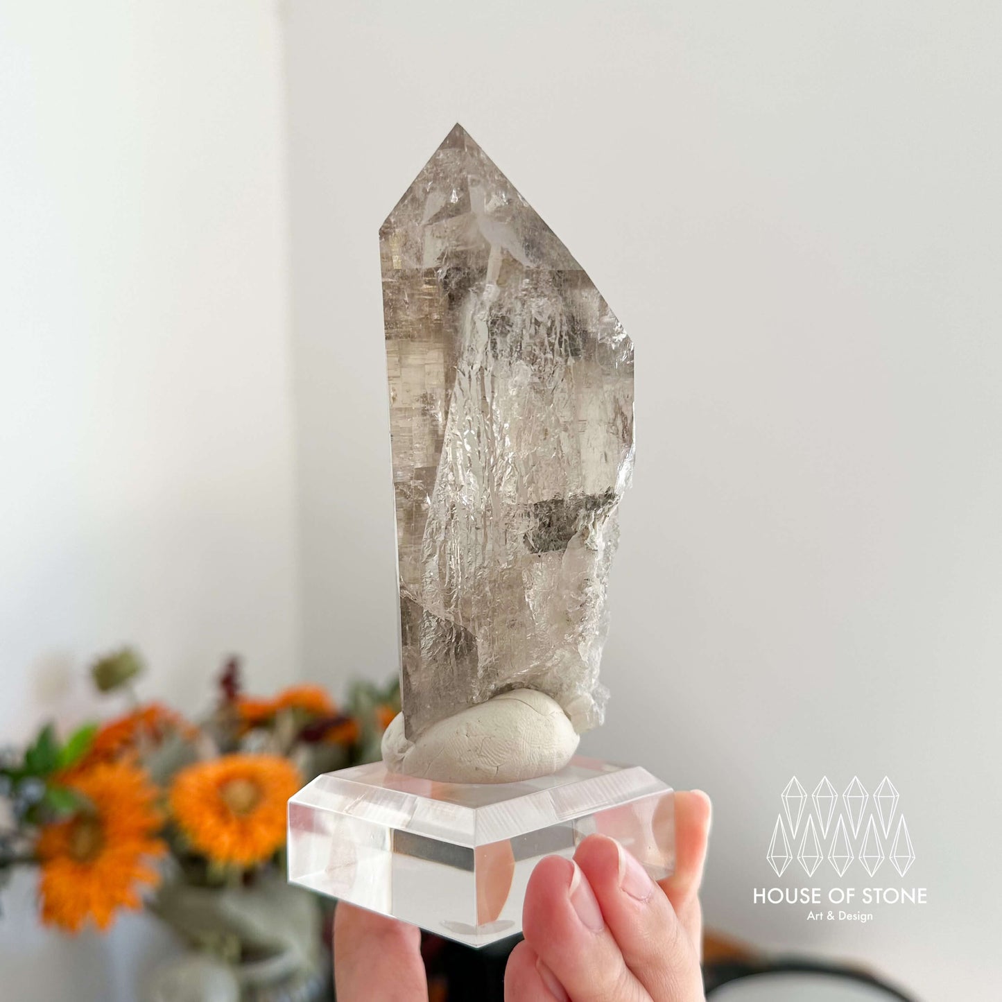 Swiss Smoky Quartz Hematite Point Specimen/Switzerland Smoky Quartz Tower/Alpine Mineral/Apls Quartz Hematite/Quartz Cluster Iron Flower