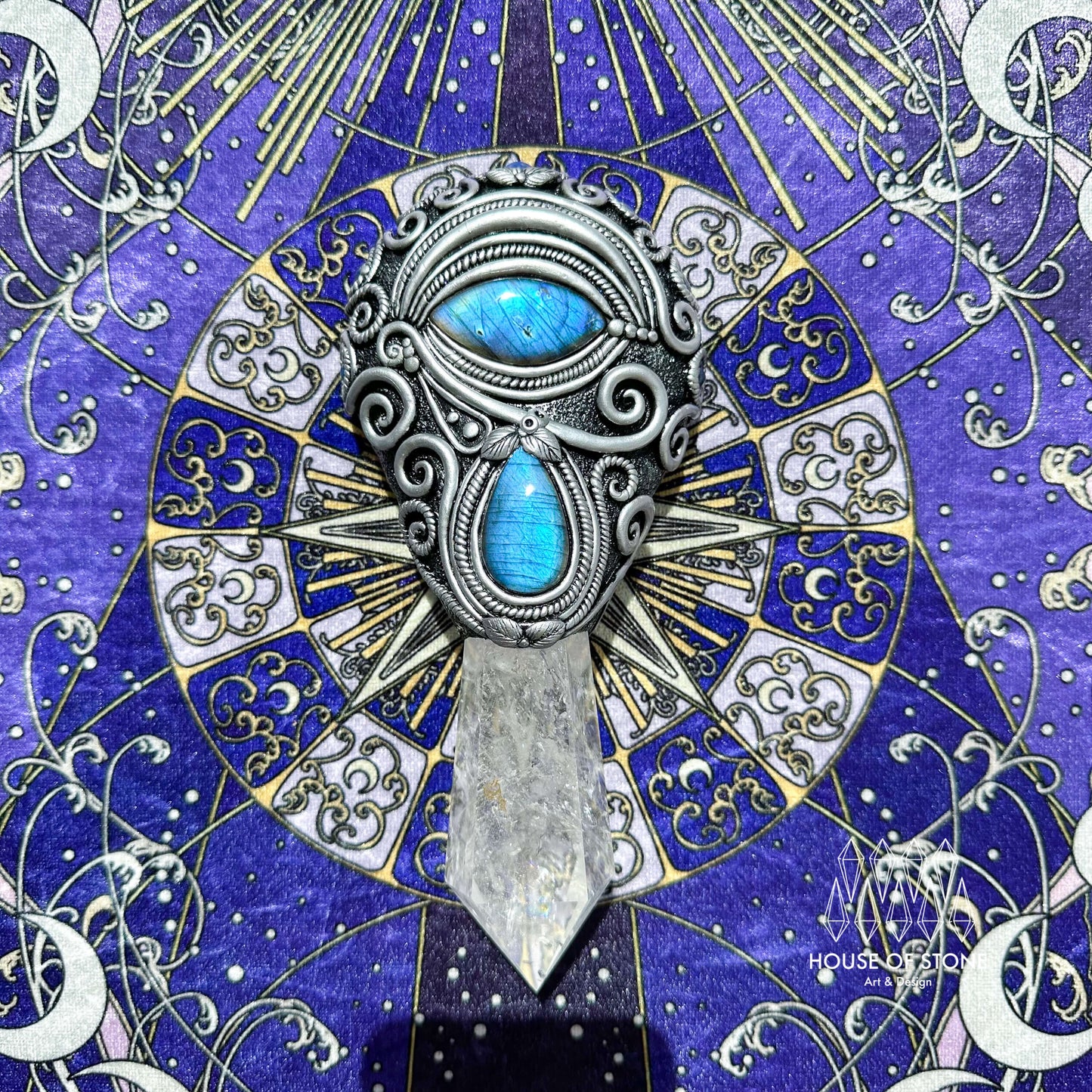 Natural Handmade Black Obsidian Mirror/Magic Obsidian Witch Wand/Clear Quartz Wand/Scrying Mirror Wand/Chakra/Manifest Altar Tool