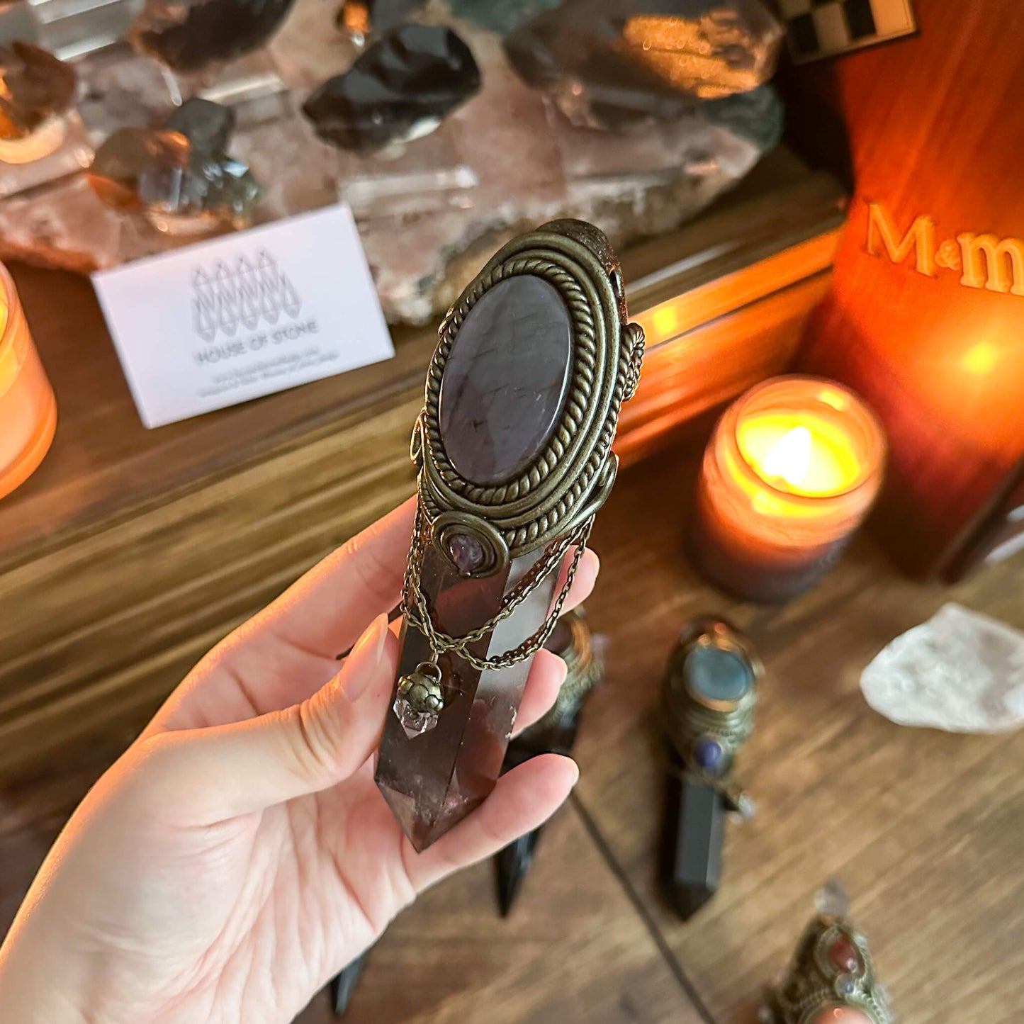 Handmade Natural Smoky Quartz Pendant Necklace/Magic Protection Pendant/Talisman Amulet Jewelry/Chakra/Altar Tool