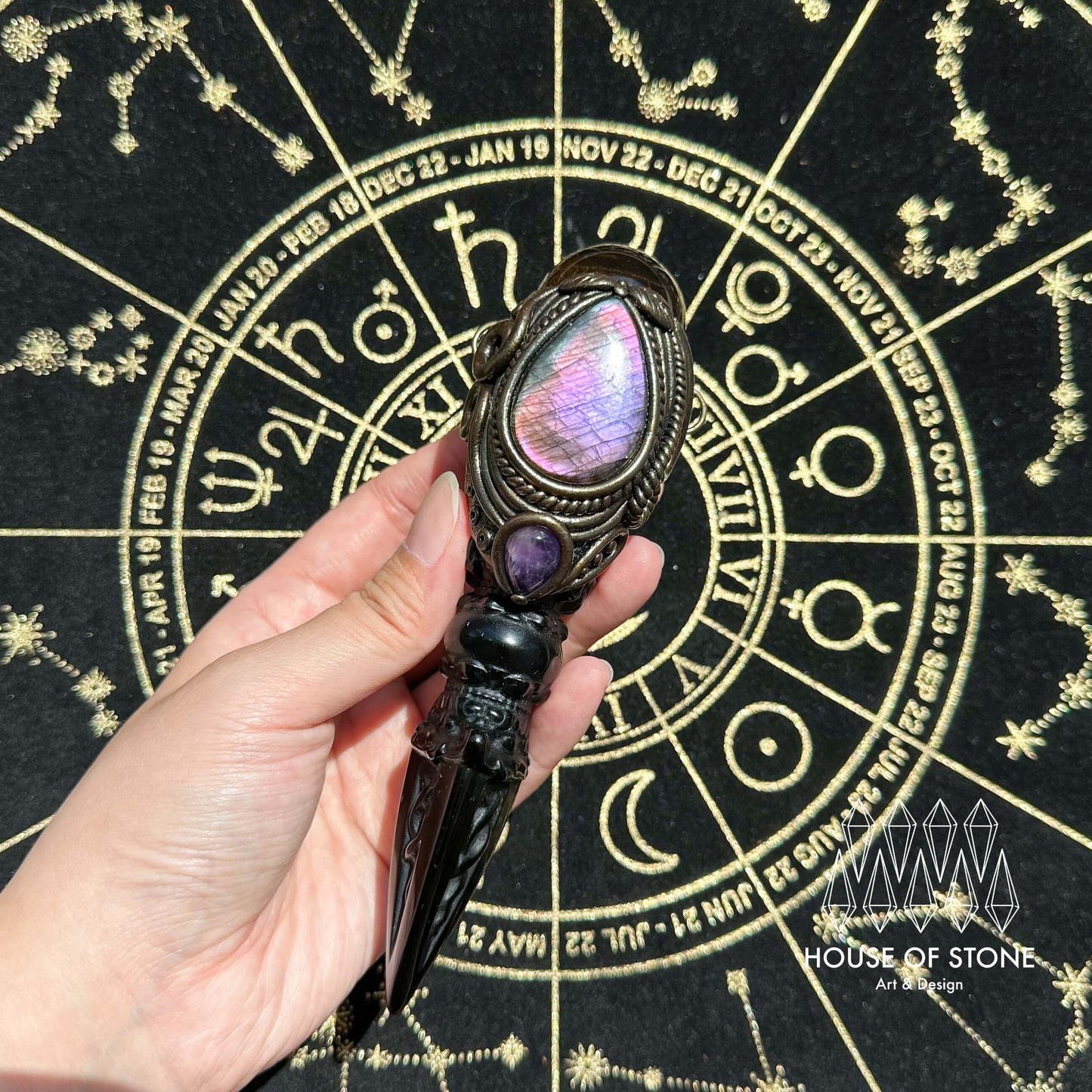 Handmade Natural Smoky Quartz Pendant Necklace/Magic Obsidian Crystal Protection Pendant/Talisman Amulet Jewelry/Chakra/Altar Tool