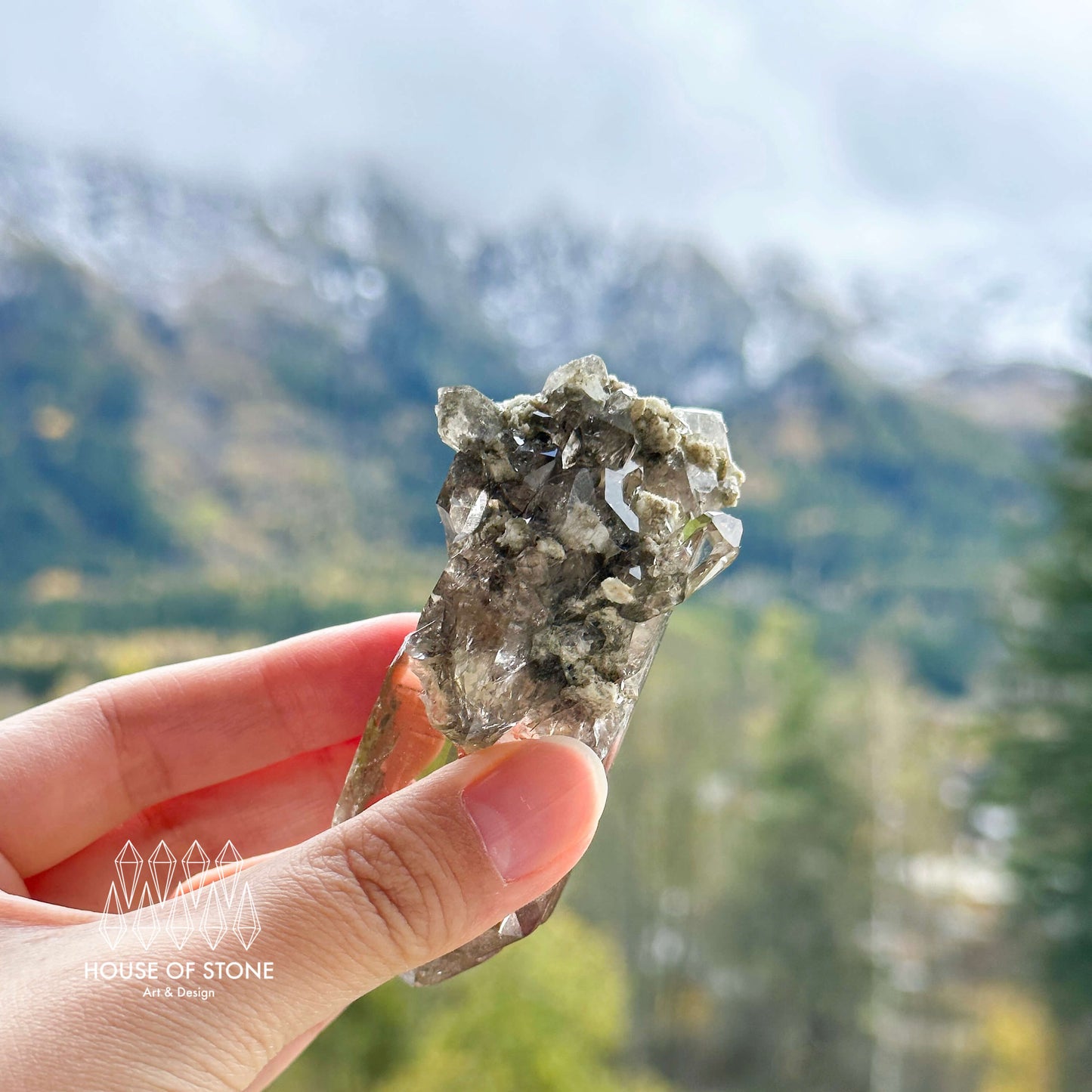 Alpine Mineral Smoky Quartz Point Specimen/Swiss Tower Apls/Double Terminated Quartz Points