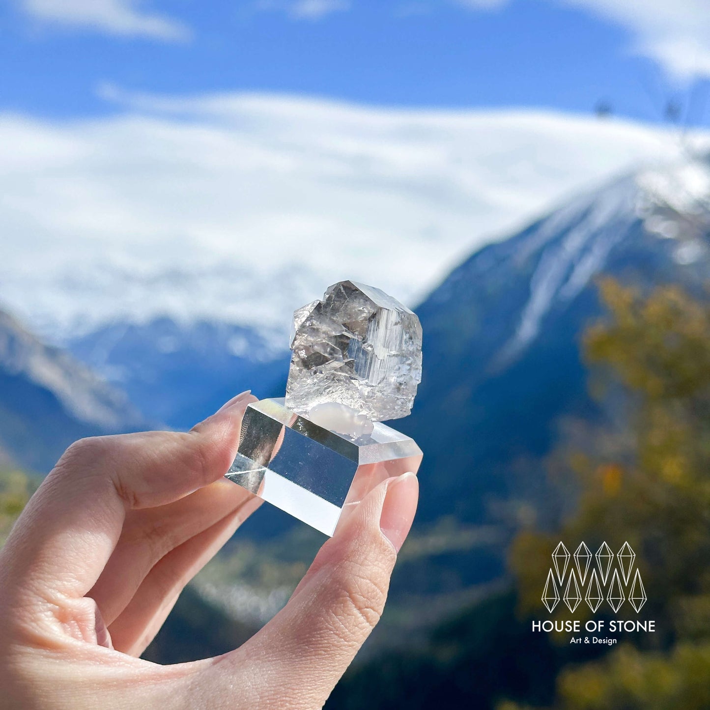 Alpine Mineral Gwindel Clear Quartz Specimen/Chamonix-Mont-Blanc France Gwindel/Apls Crystal