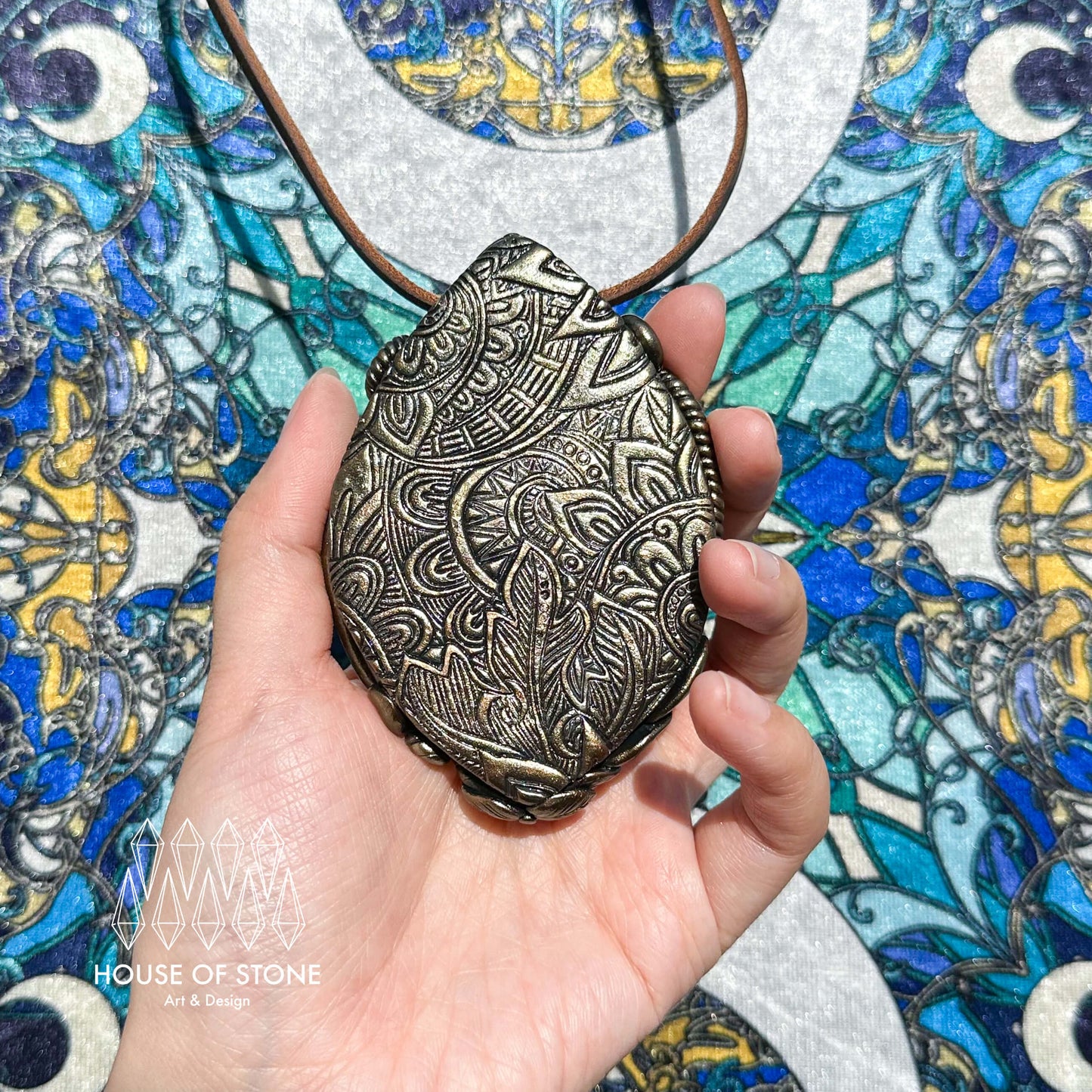 Handmade Natural Black Obsidian Pendant Necklace/Magic Obsidian Mirror Crystal Pendant/Scrying Mirror Talisman Protection Jewelry/Altar Tool