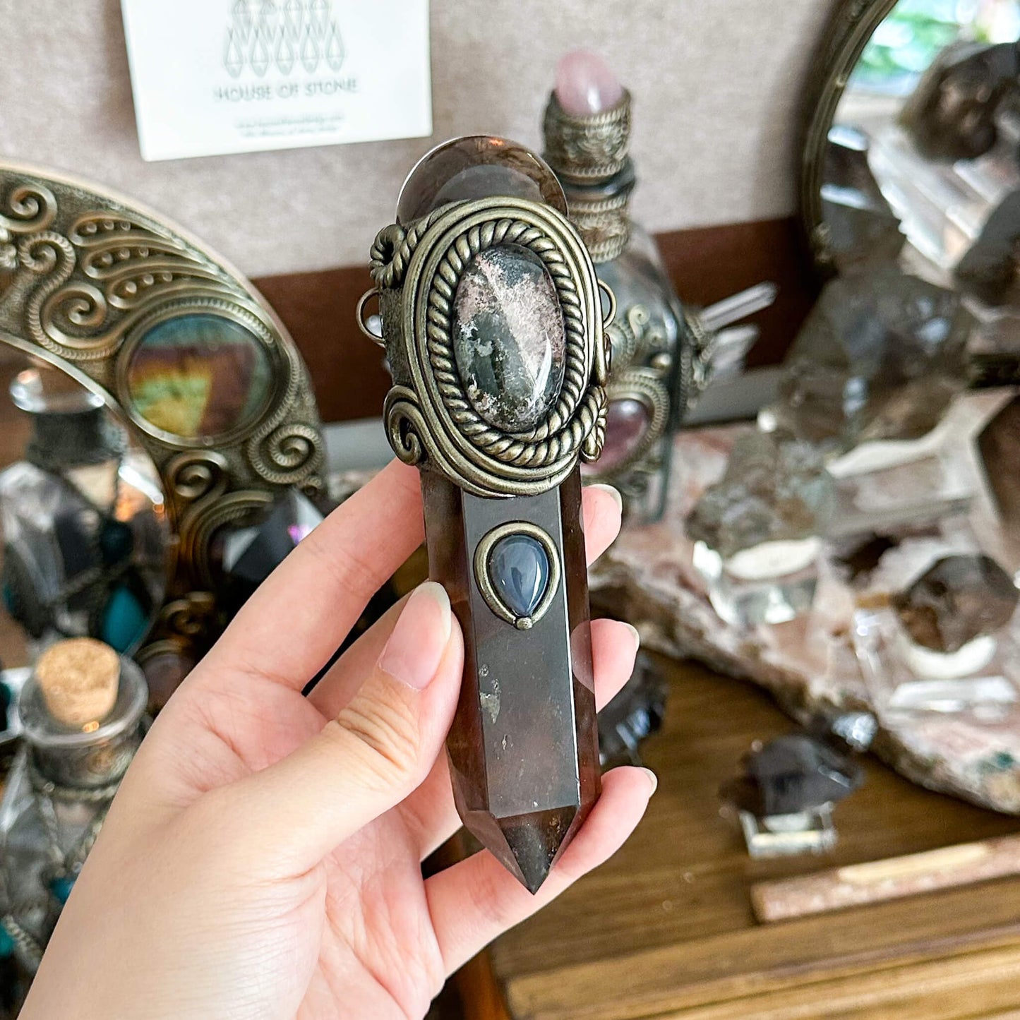Handmade Natural Smoky Quartz Pendant Necklace/Magic Smoky Quartz Crystal Protection Pendant/Talisman Protection Jewelry/Chakra/Altar Tool