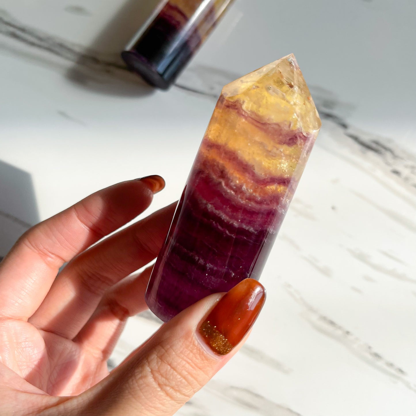 Purple Fluorite Point Tower/High Quality Purple Fluorite Obelisk