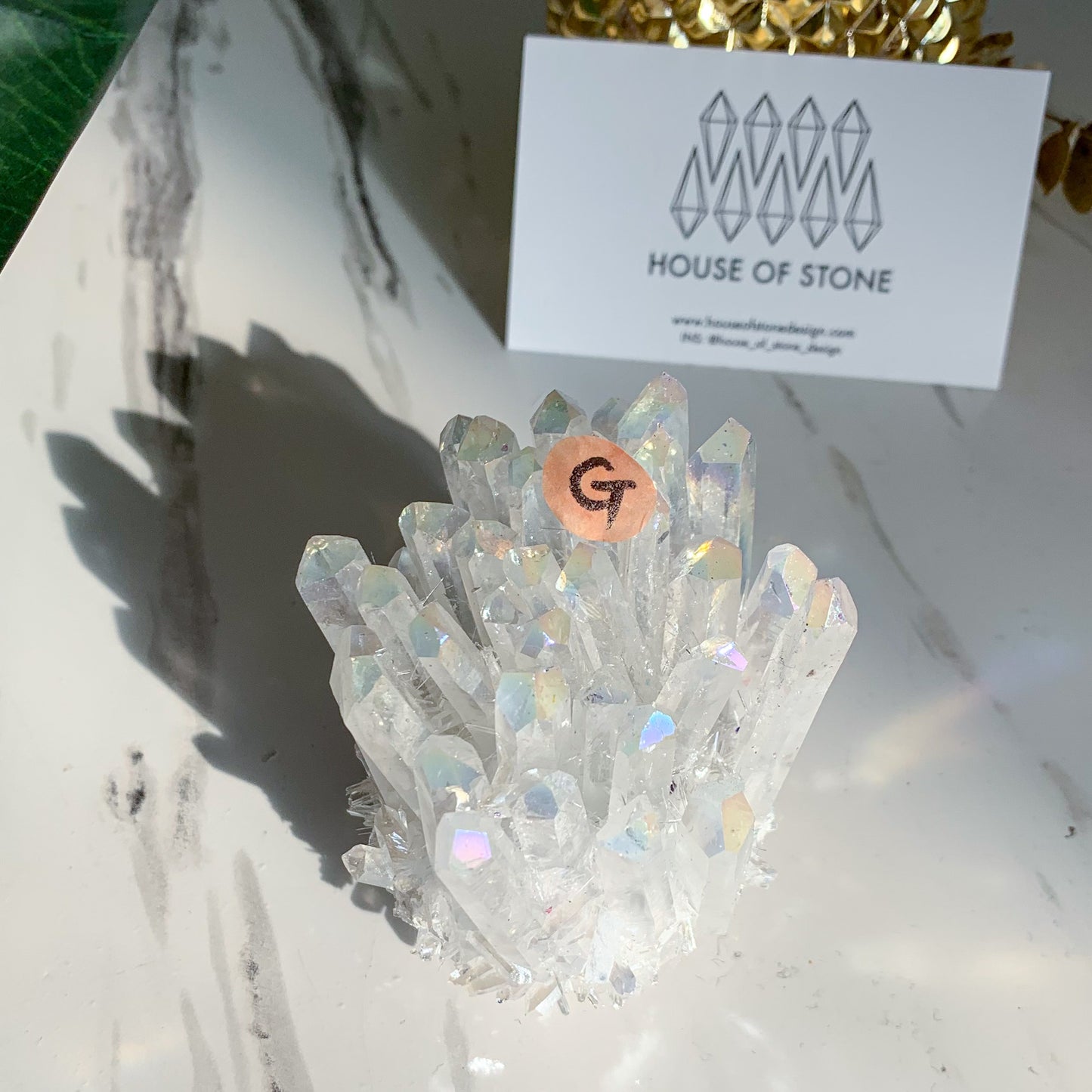 Angel Aura Quartz Cluster/Raw Rainbow Crystal Cluster/High Quality Aura Cluster