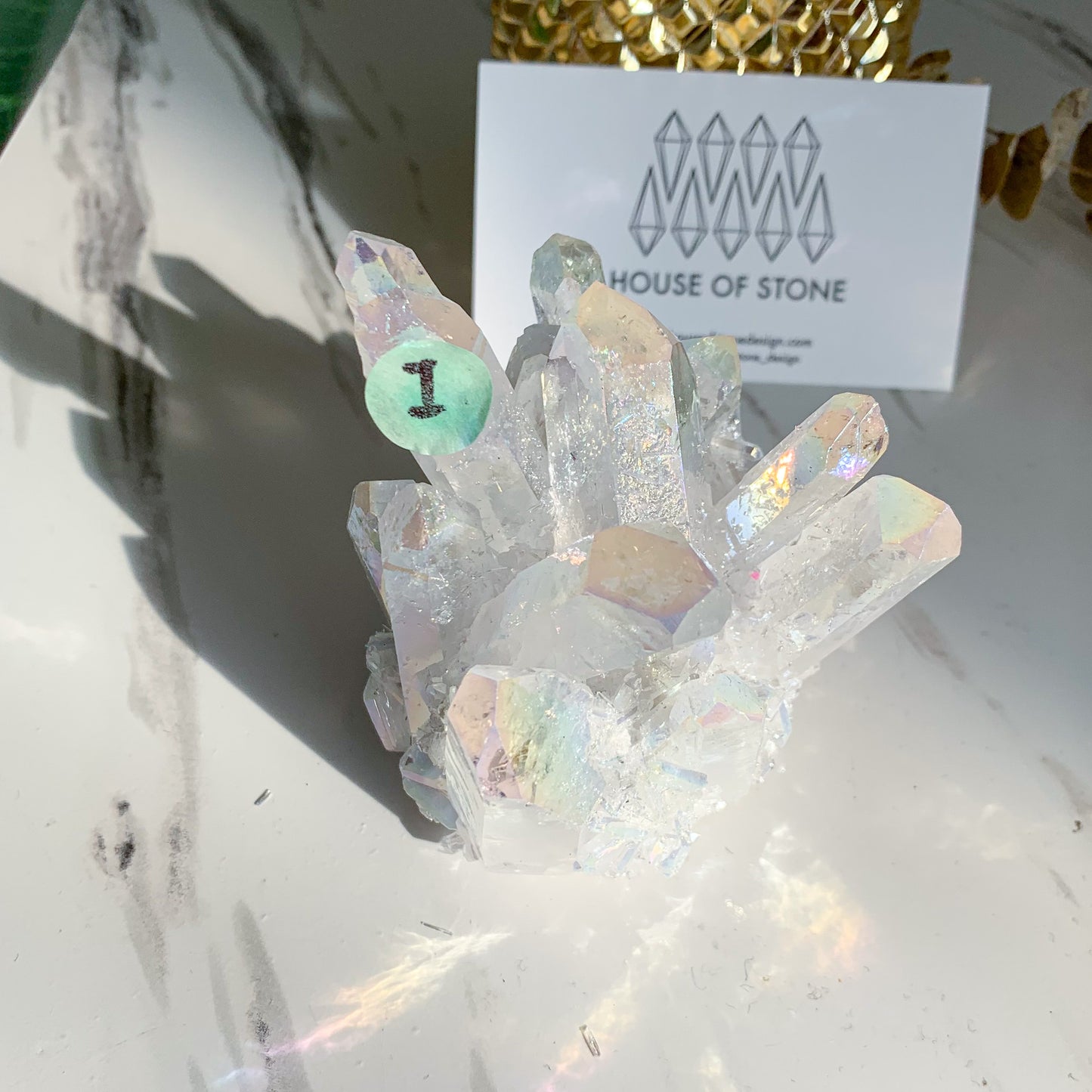 Angel Aura Quartz Cluster/Raw Rainbow Crystal Cluster/High Quality Aura Cluster