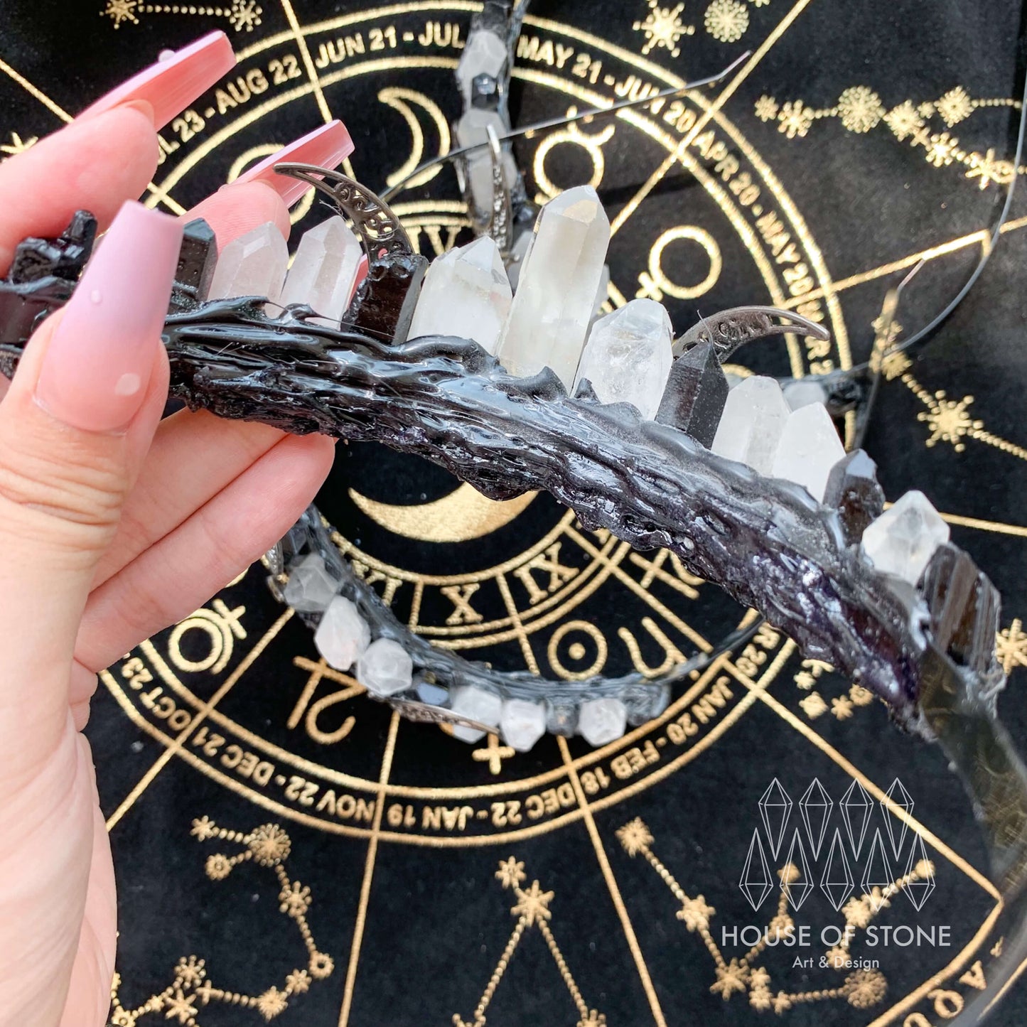 Natural Crystal Quartz Crown/Clear Quartz Crown/Tiara Healing/Wedding Bride Jewelry Headband Gift