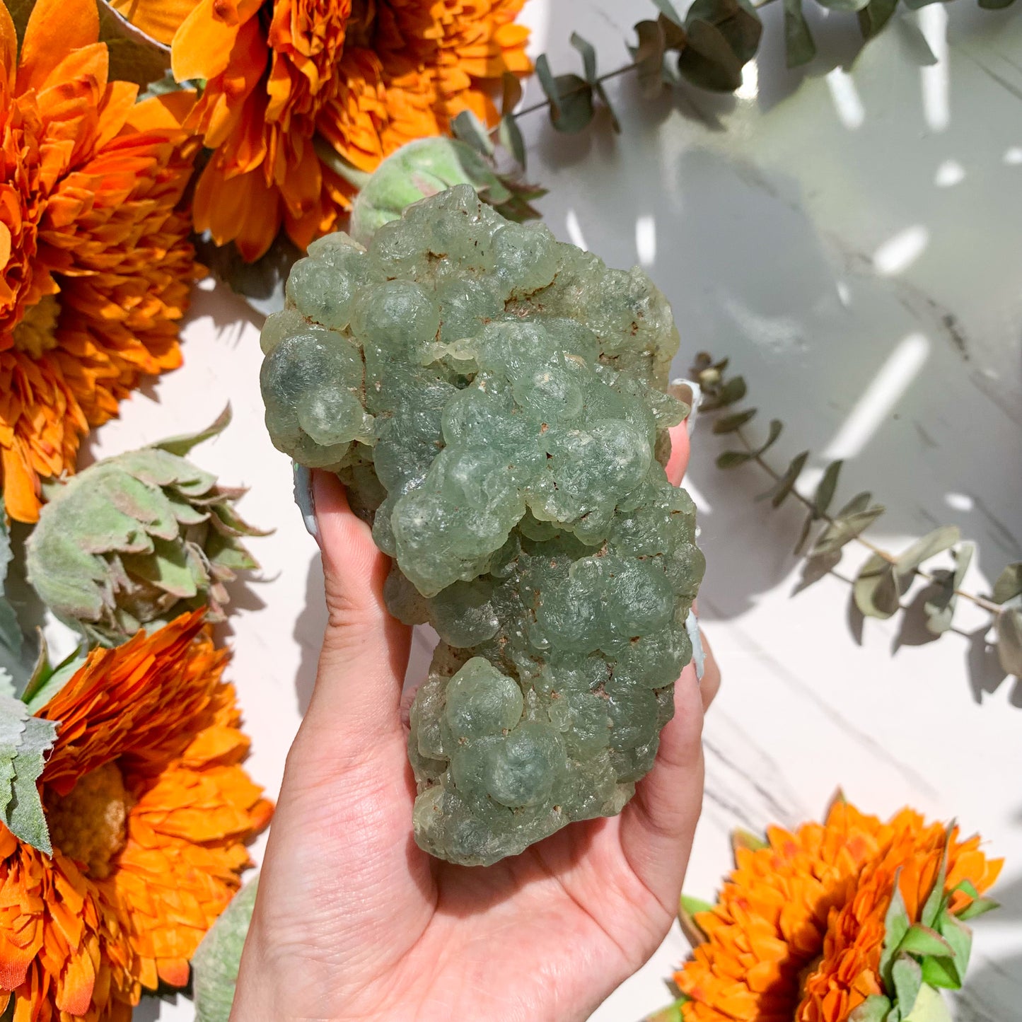 Natural Prehnite Epidote Specimen/Globular Botryoidal Cluster/Bubble Prehnite Specimen