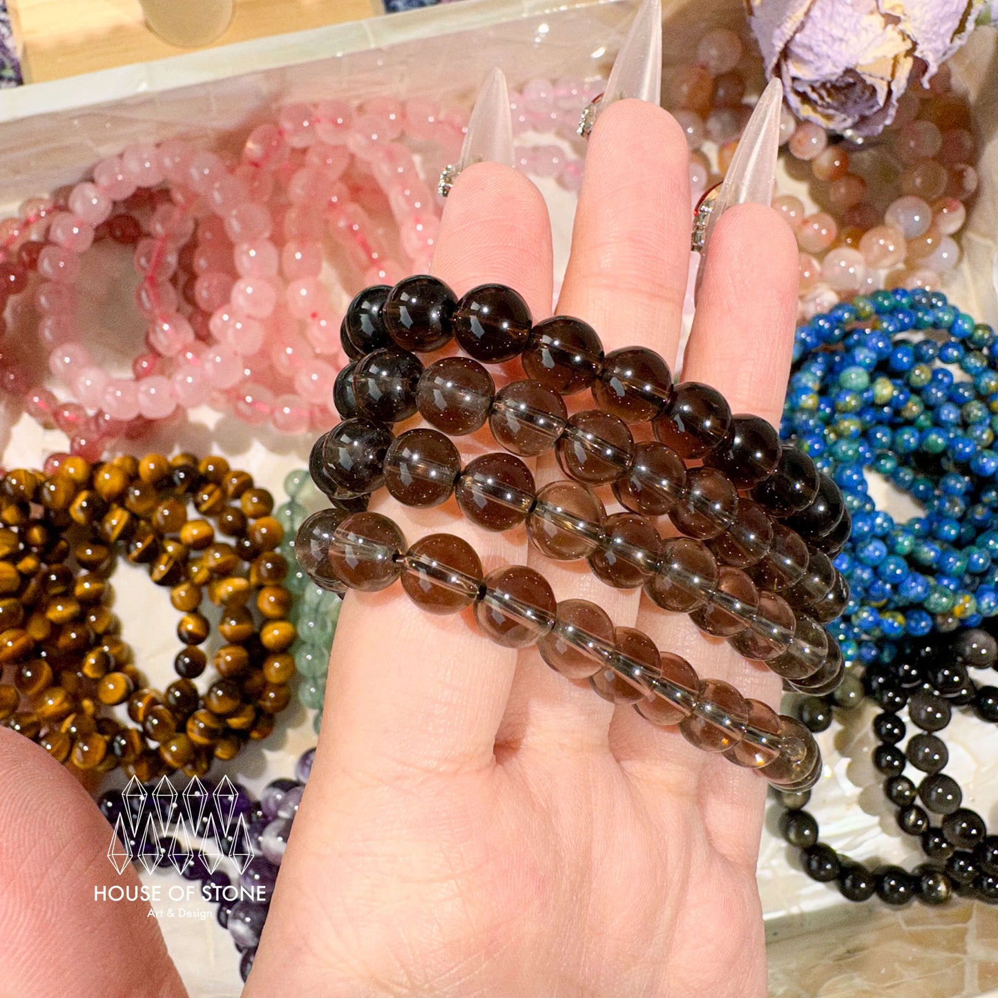 Natural Smoky Quartz Bracelet/Smoky Quartz Jewelry