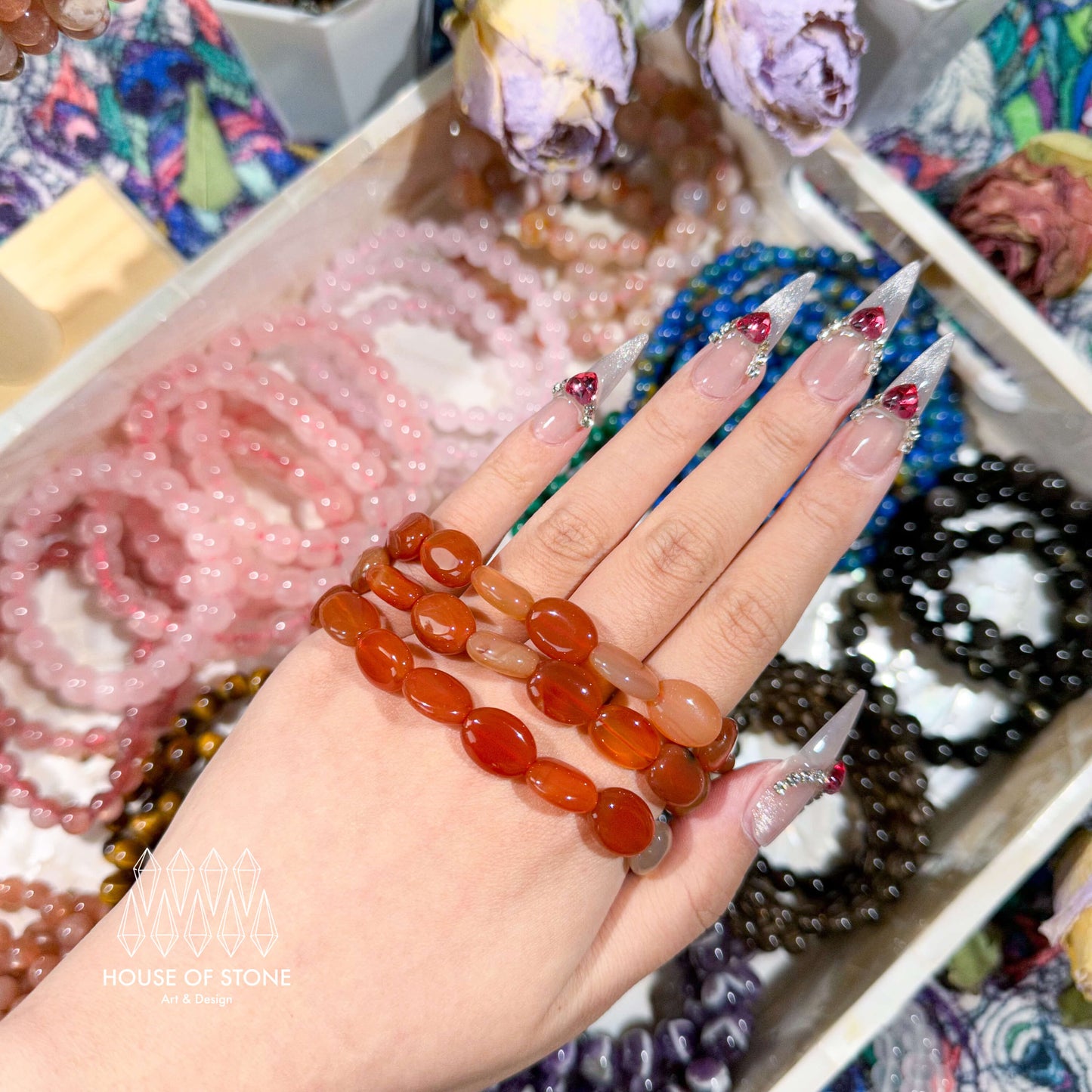 Carnelian Bracelet/Bead Bracelet/Gemstone Jewelry