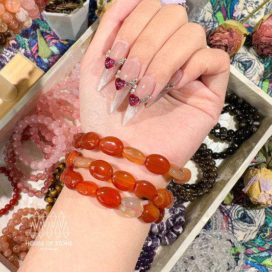 Carnelian Bracelet/Bead Bracelet/Gemstone Jewelry