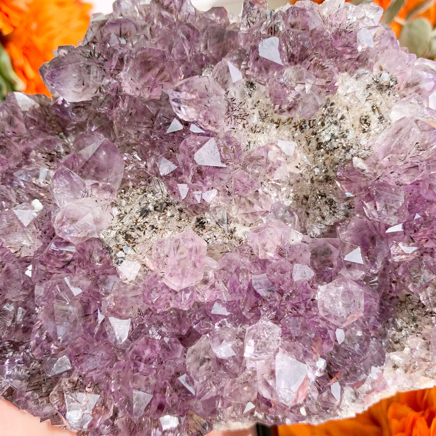 Natural Brazil Amethyst Cluster with Stand/Raw Amethyst Cluster Geode with Stand