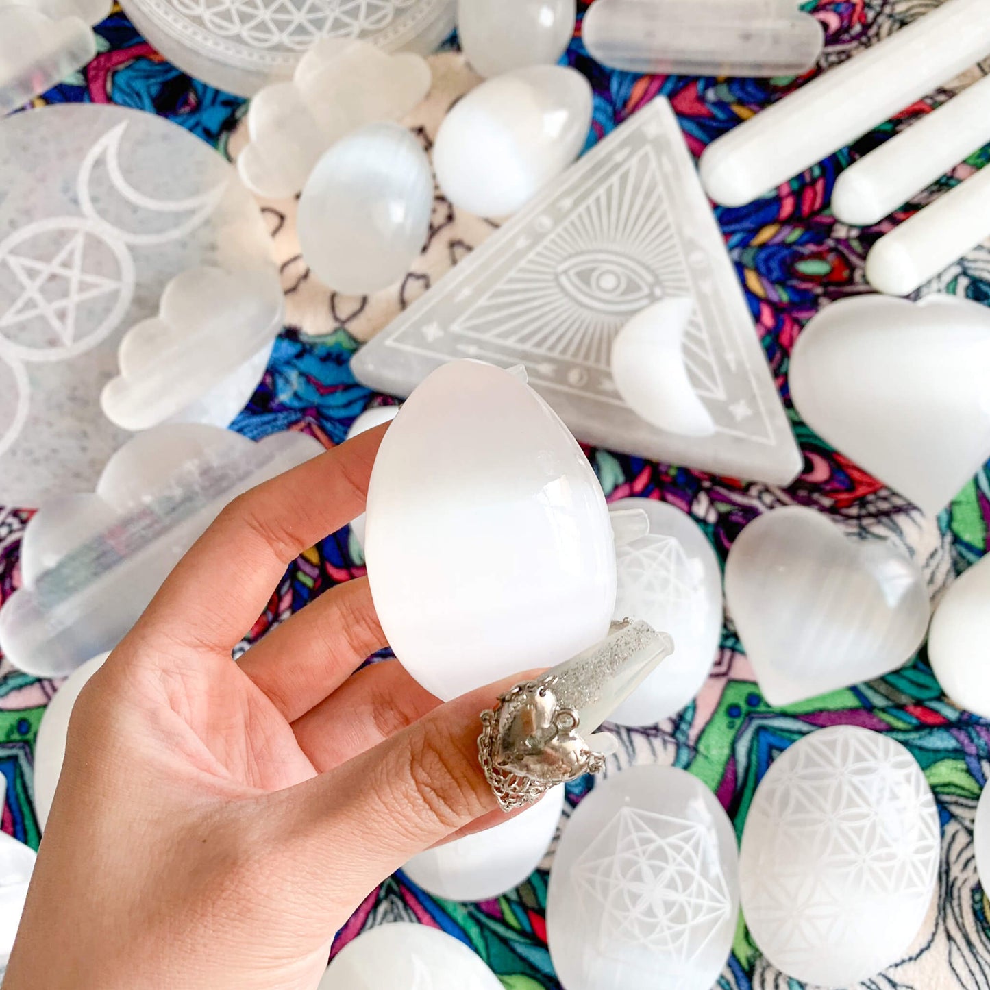 Selenite Crystal Egg/Natural Selenite Tumbled Egg/Selenite Healing