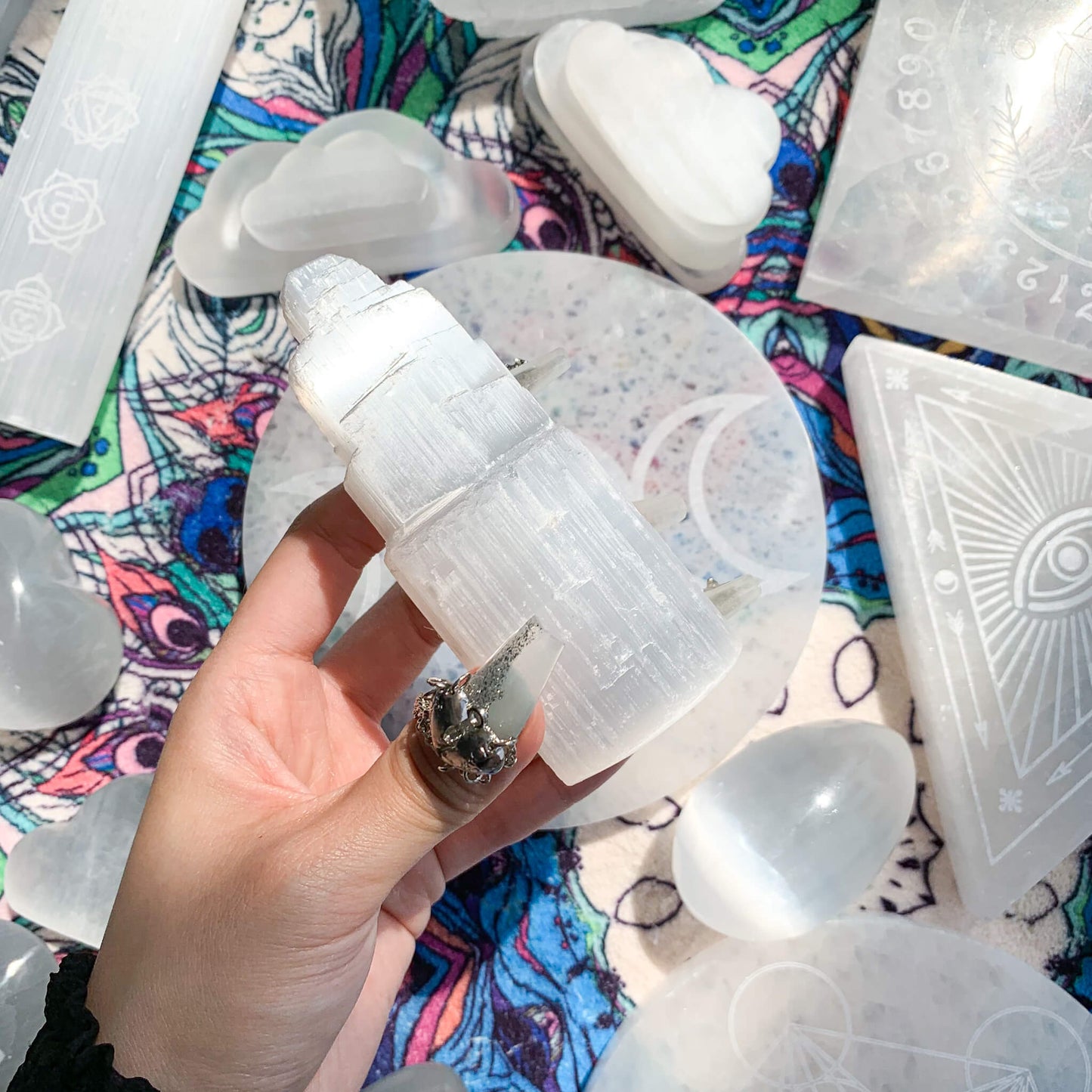 Selenite Crystal Tower/Natural Selenite Crystal Tower/Cleanse Selenite Tower