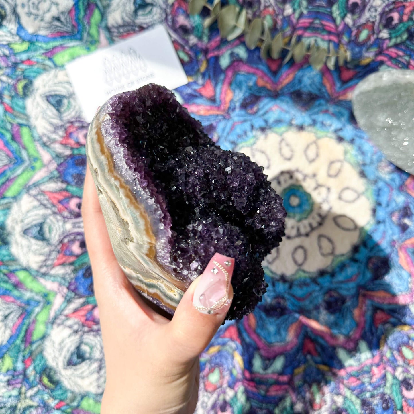 Natural Amethyst Geode Cluster/Raw Amethyst Crystal Geode/Rainbow Amethyst Geode Cluster/AAA/Crown Chakra