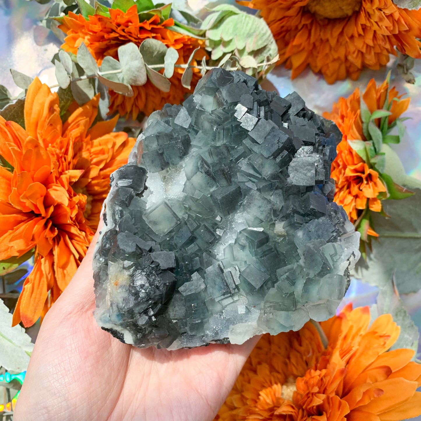 Natural Raw Green Fluorite Specimen/Cubic Green Fluorite Specimen/Fluorite Mineral Specimen