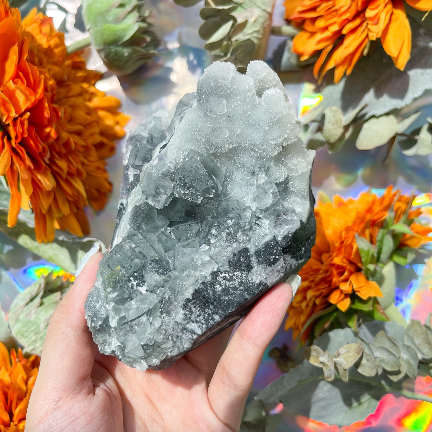 Natural Raw Green Fluorite with Quartz Specimen/Mineral Specimen/ Home Decoration