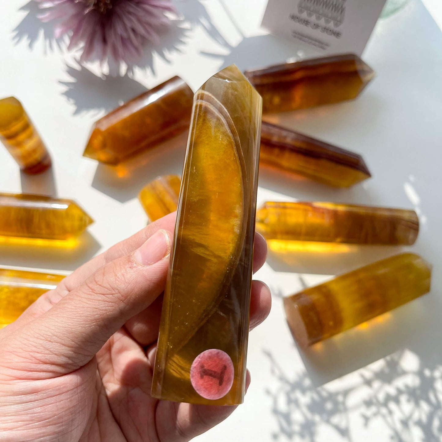 Yellow Fluorite Point Tower/Natural Yellow Fluorite Crystal Tower/High Quality Fluorite Obelisk/AAA