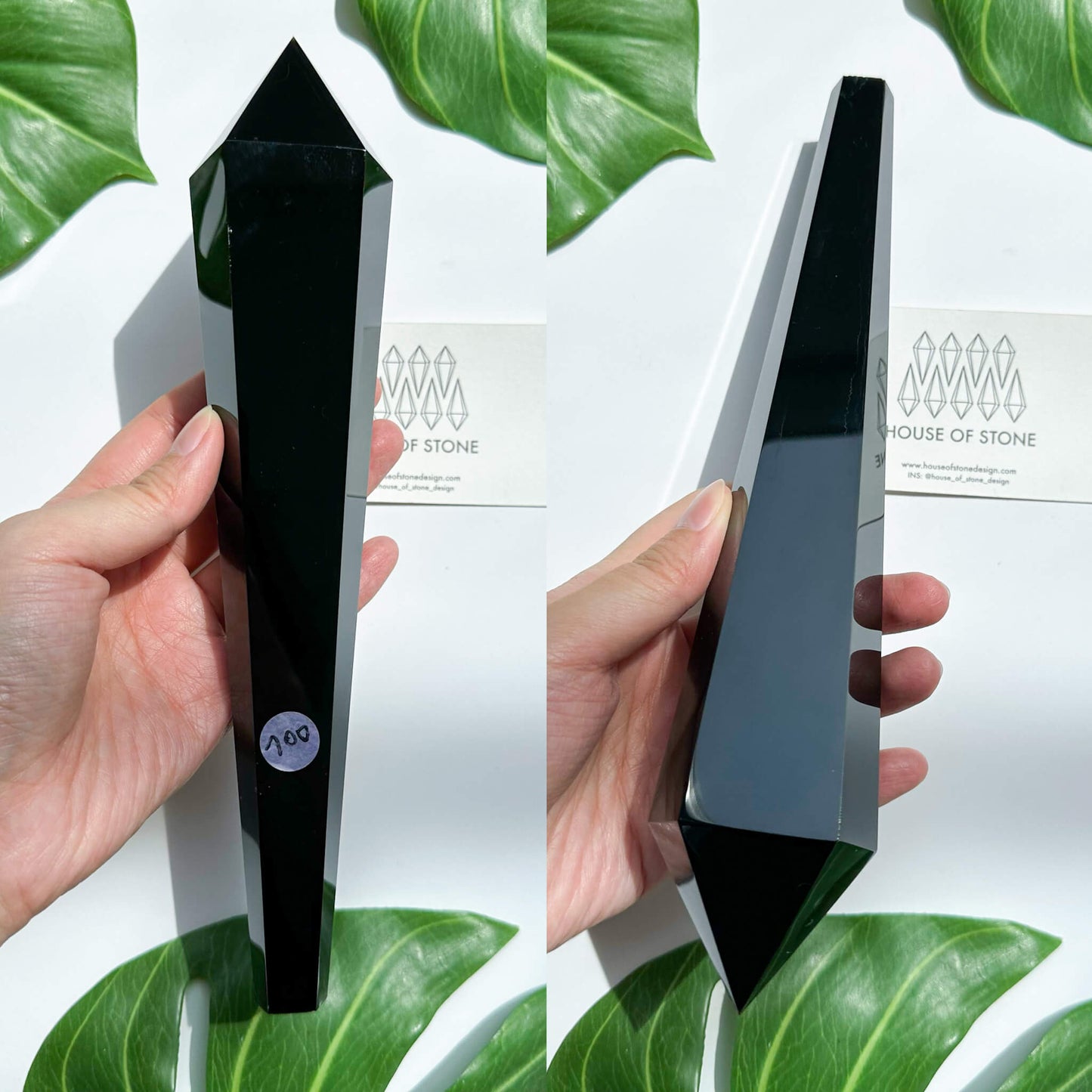 Natural Black Obsidian Wand/High Quality Black Obsidian Point Wand/Crystal Gemstone Obsidian Wand Handle/Obsidian Stem/Root Chakra Healing/AAA