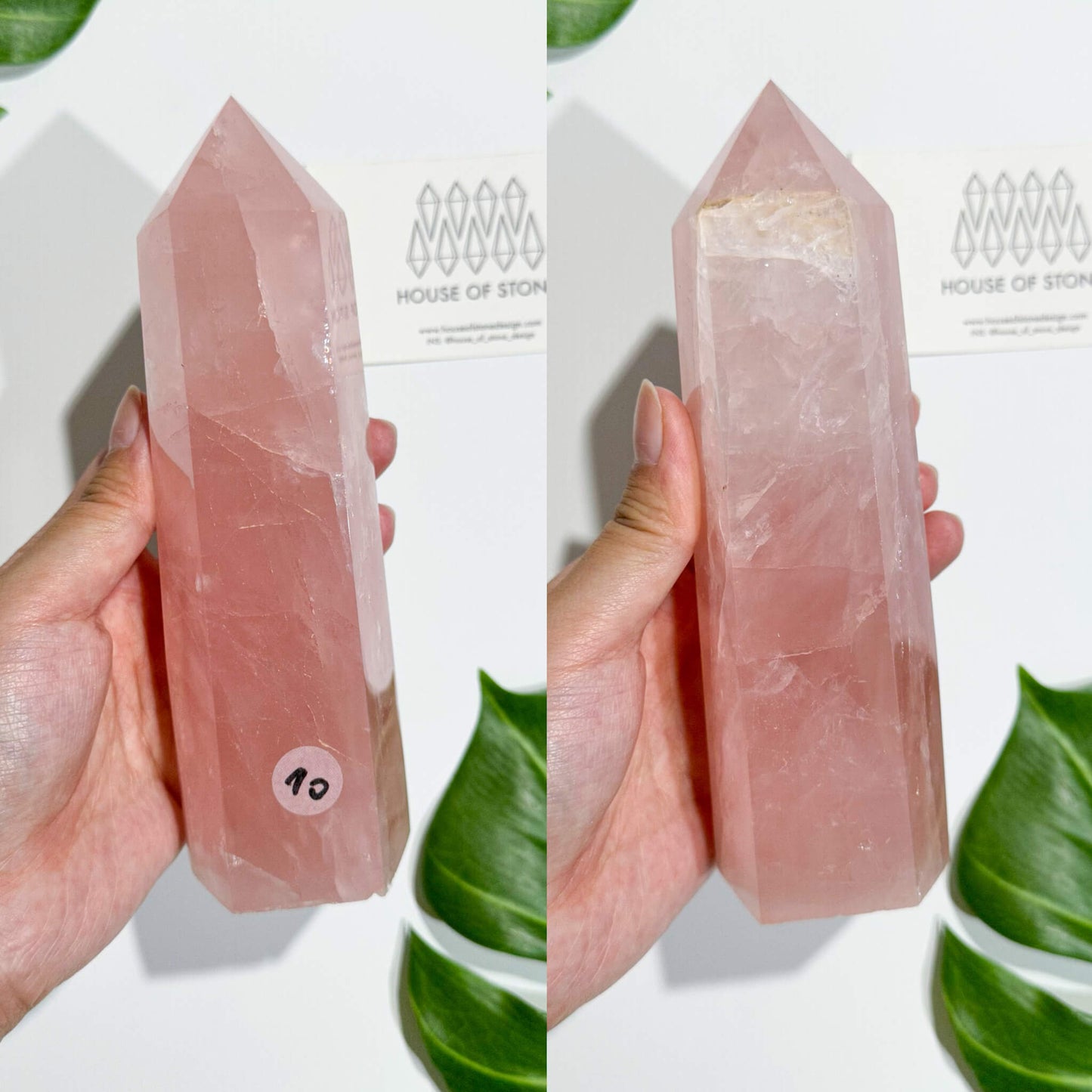 Natural Large Rose Quartz Tower/Rose Quartz Crystal Point Tower Wand/Juicy Rose Quartz Obelisk/Heart Chakra Healing/AAA