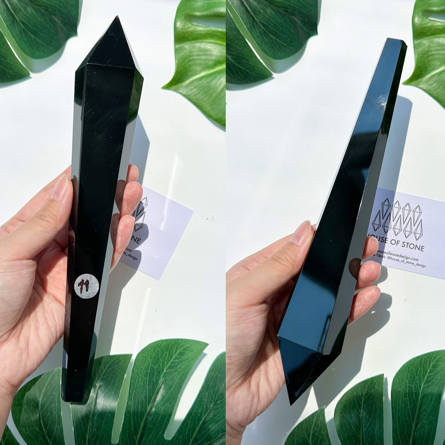 Natural Black Obsidian Wand/High Quality Black Obsidian Point Wand/Crystal Gemstone Obsidian Wand Handle/Obsidian Stem/Root Chakra Healing/AAA