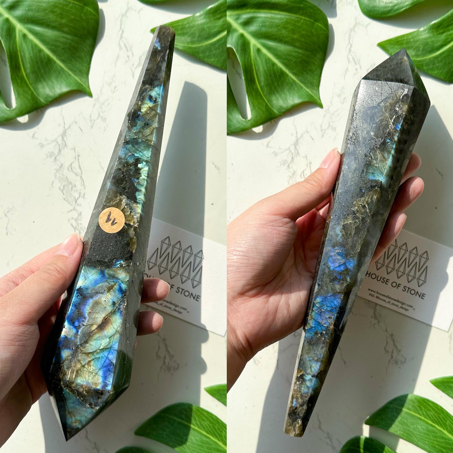 Natural Labradorite Wand/Rainbow Labradorite Crystal Point Wand/Labradorite Crystal Handle/Labradorite Stem/Wedding Bouquet Handle/Chakra Healing/AAA