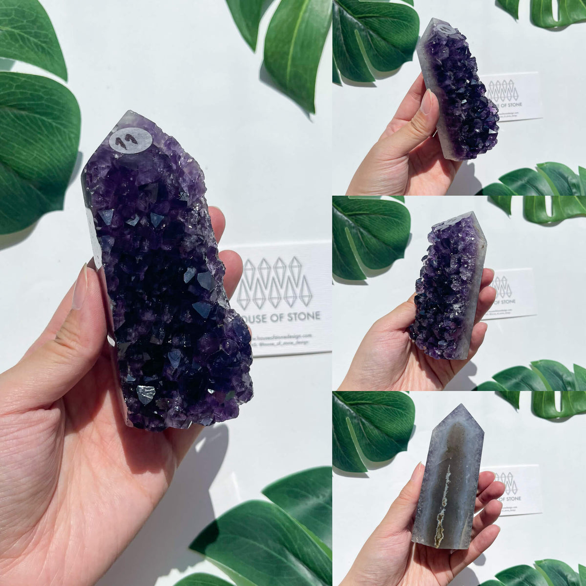 Natural Raw Amethyst Point Tower/Amethyst Cluster Rainbow Crystal Tower/Druzy Amethyst Geode Tower/Meditation Tool/Crown Chakra Healing/AAA